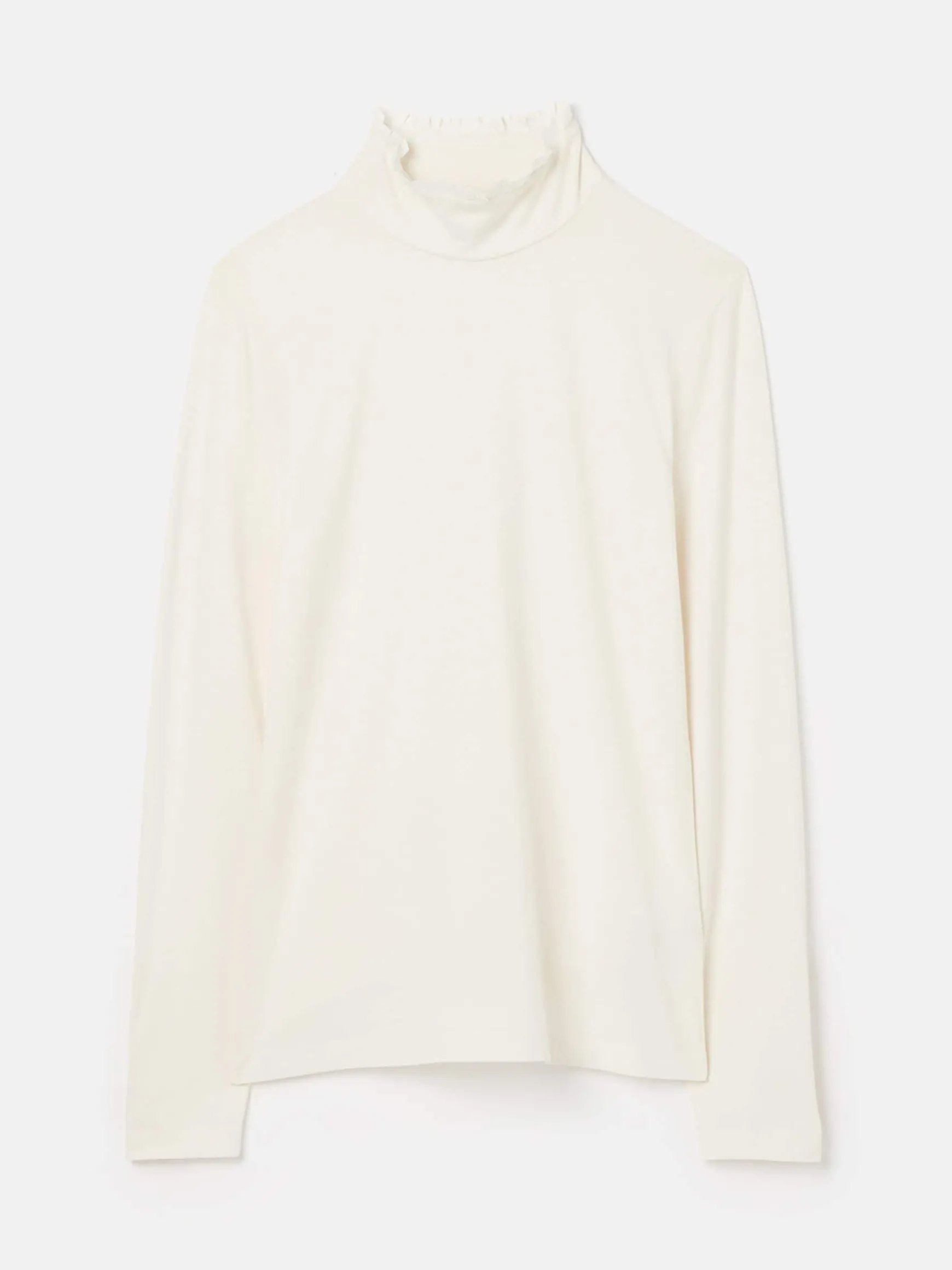 Amy Cream Long Sleeve High Neck Jersey Top