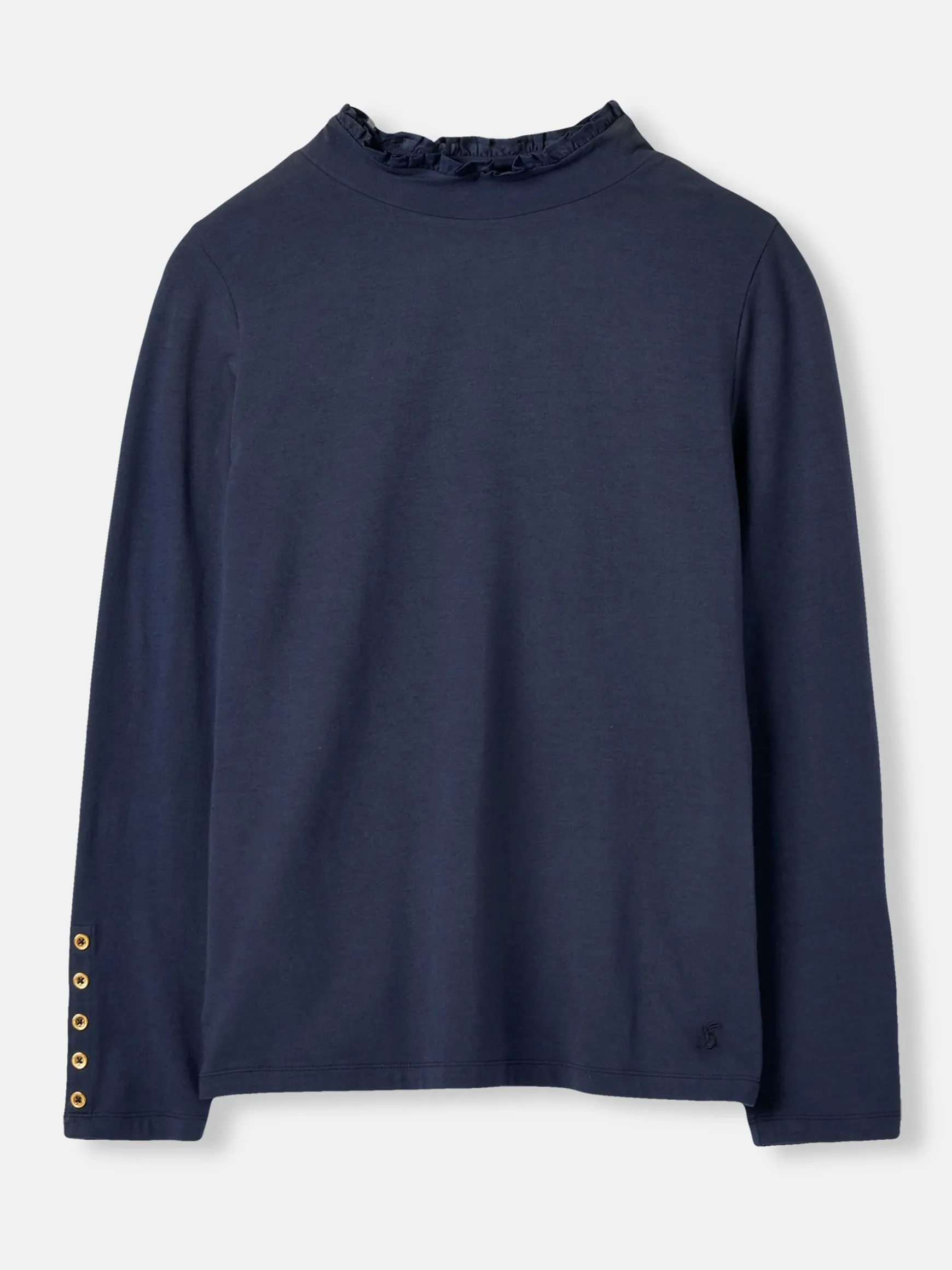 Amy Navy Blue Long Sleeve High Neck Jersey Top