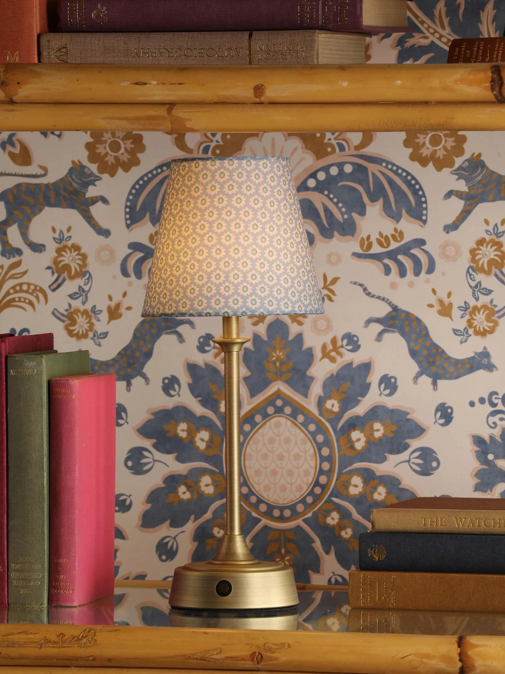 Apsley Blue Print Rechargable LED Lamp
