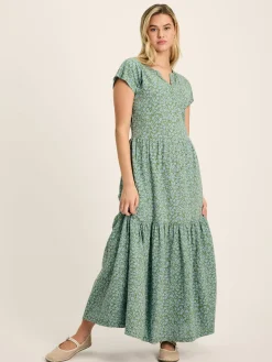 Ariana Green Jersey Tiered Dress