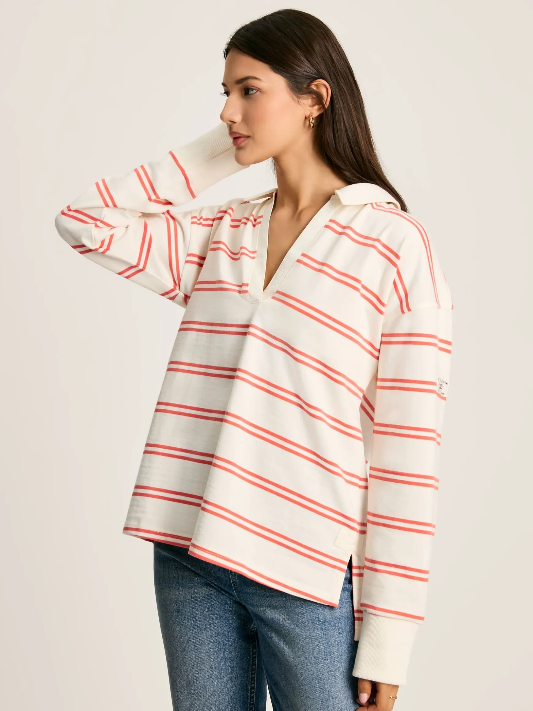 Bayside Coral/White Cotton Deck Shirt