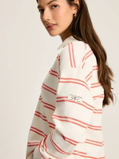 Bayside Coral/White Cotton Deck Shirt