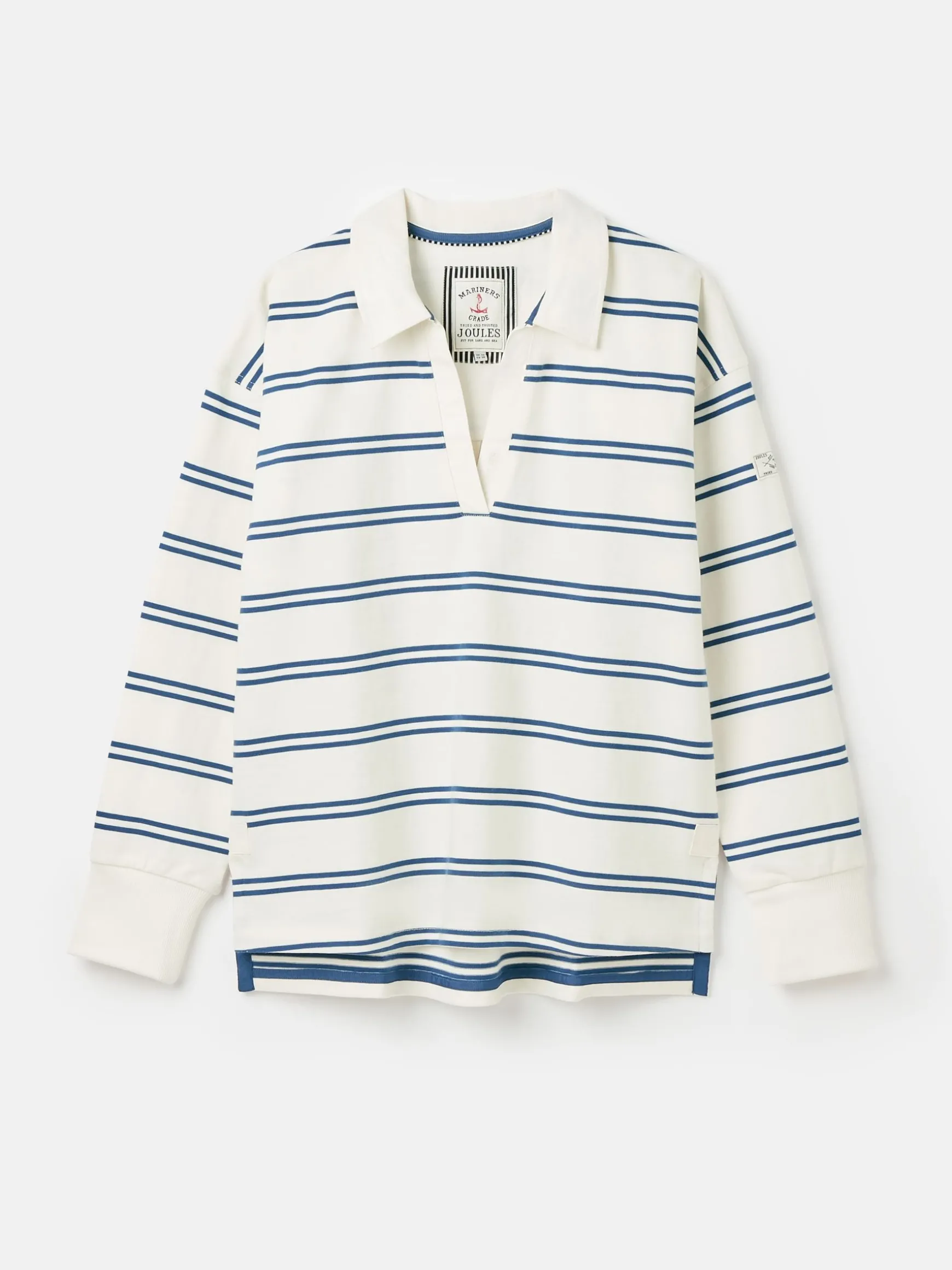 Bayside Cream/Navy Cotton Deck Shirt