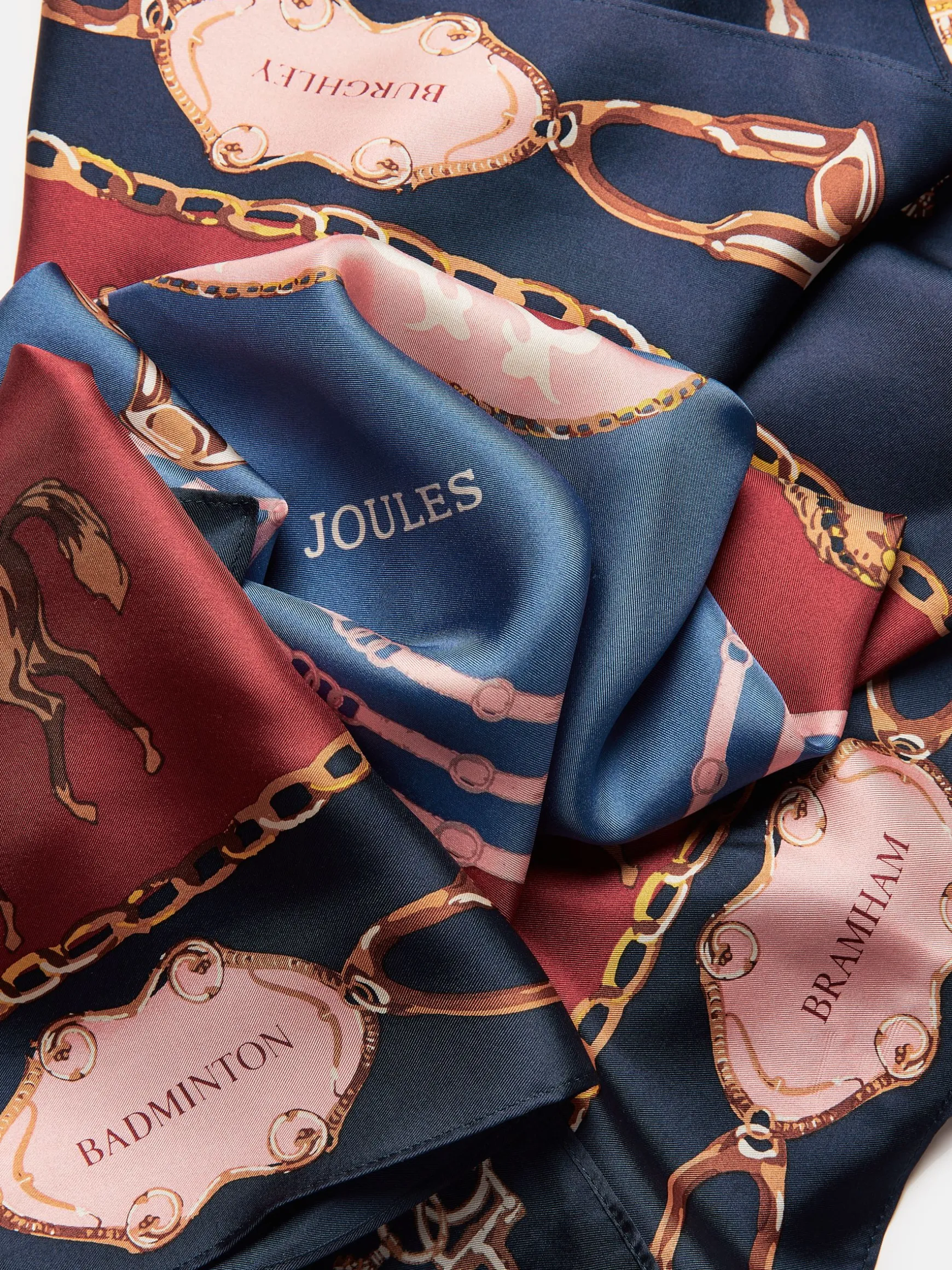 Bloomfield Navy Silk Square Scarf