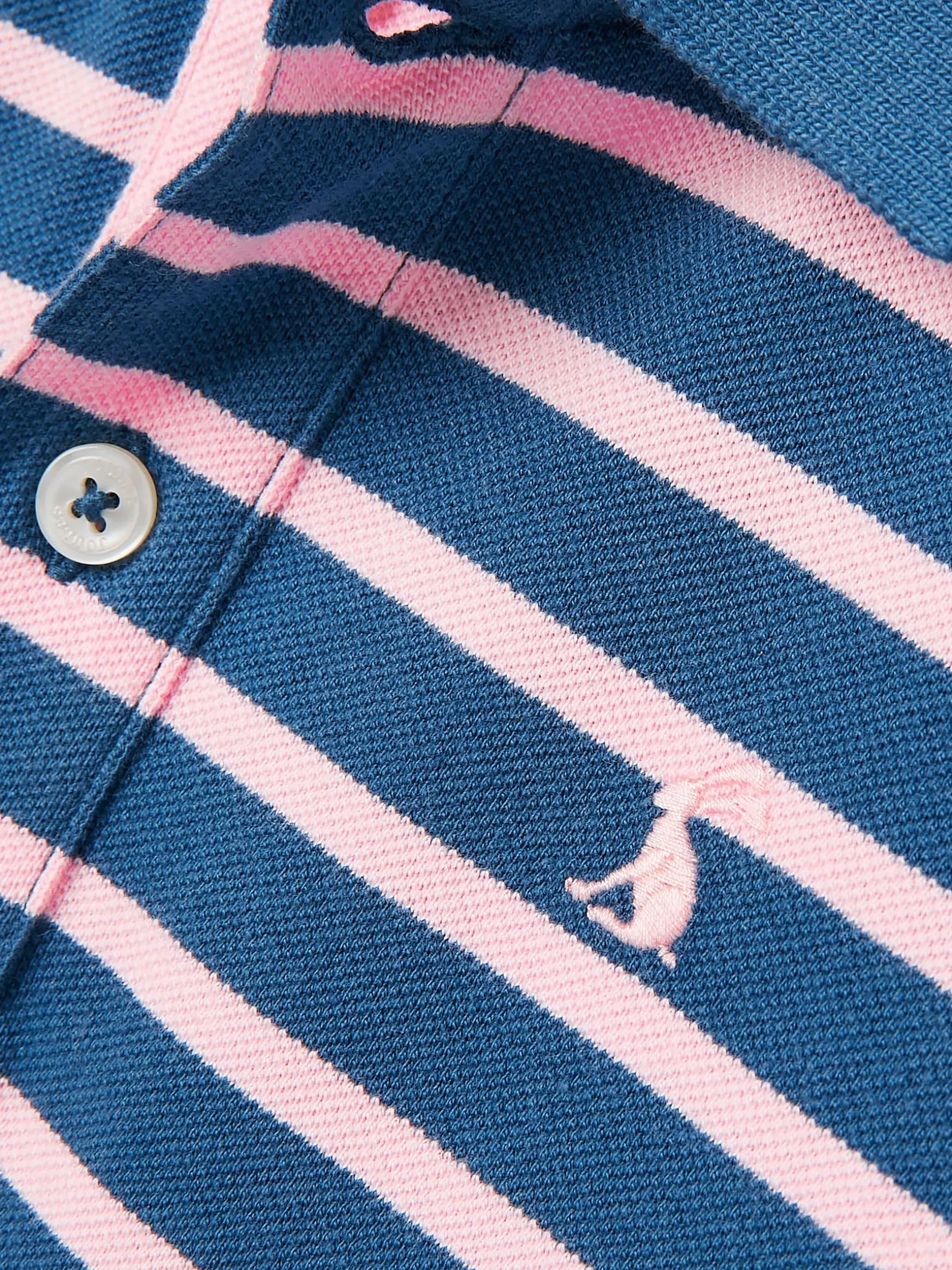 Boys' Filbert Pink Striped Pique Cotton Polo Shirt