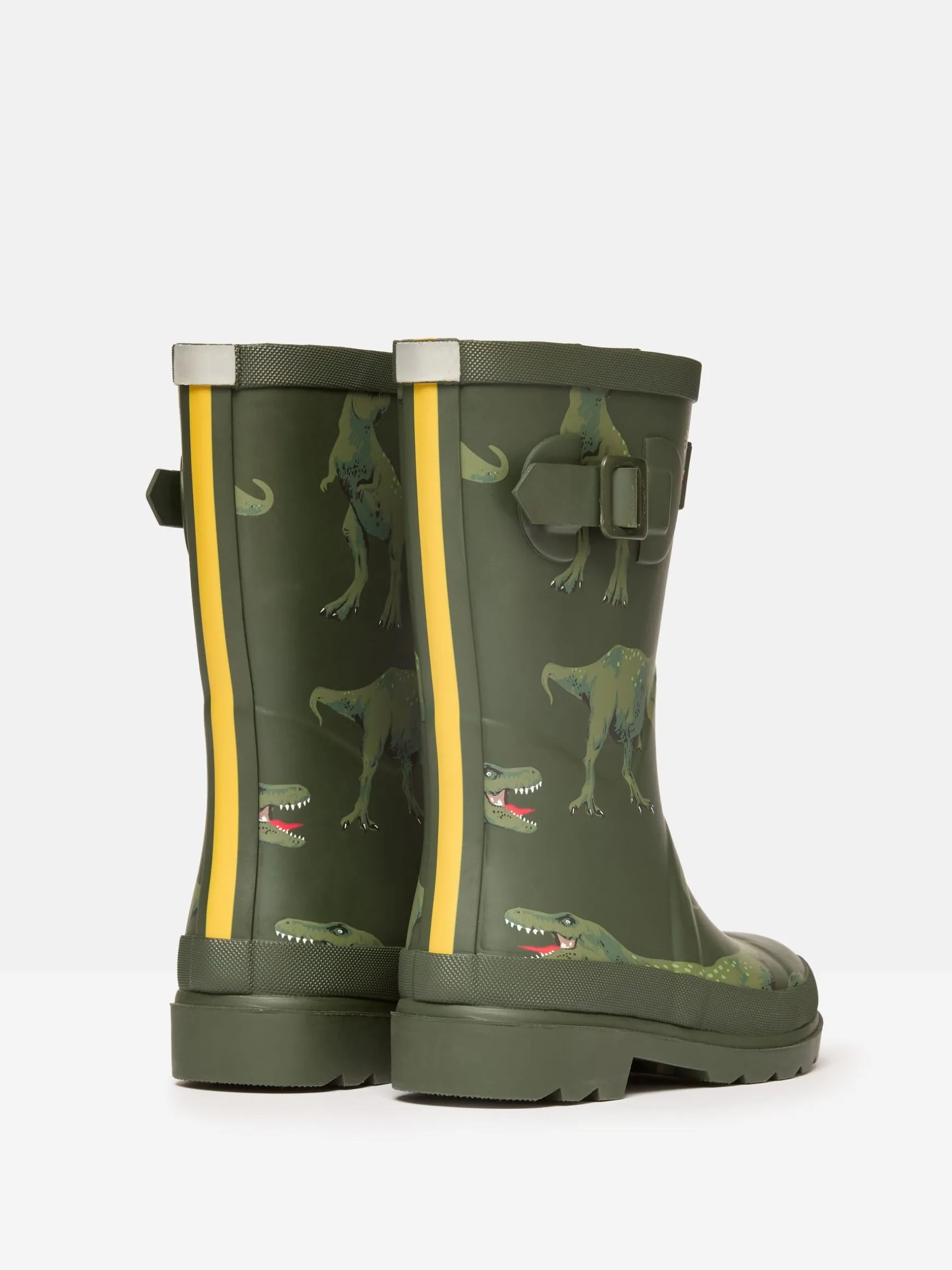 Boys' Khaki Green Printed Wellies