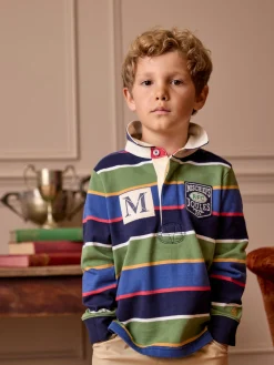 Boys' Tournament Multi Stripe Rugby Shirt