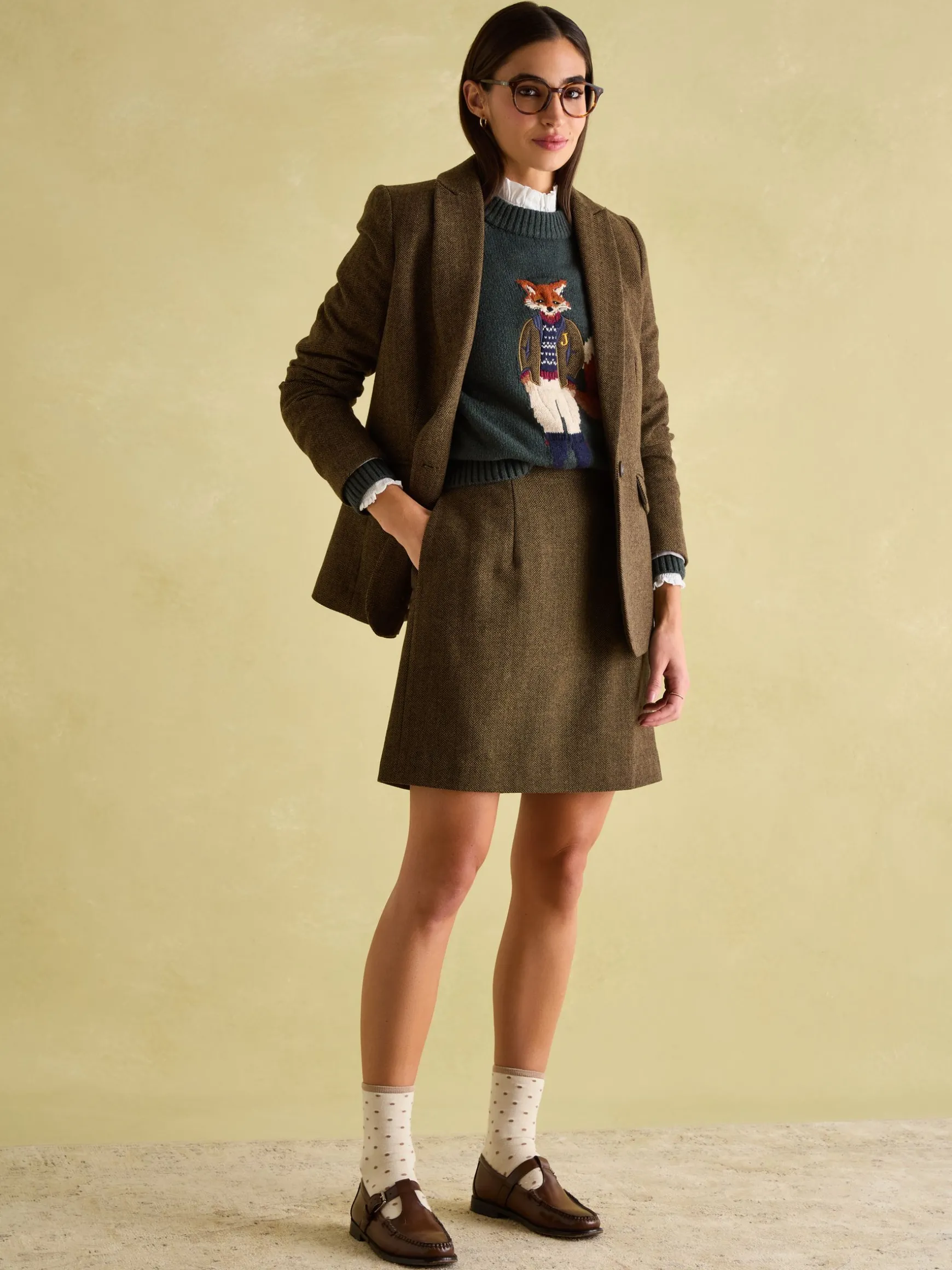 Bramble Brown Tweed Skirt