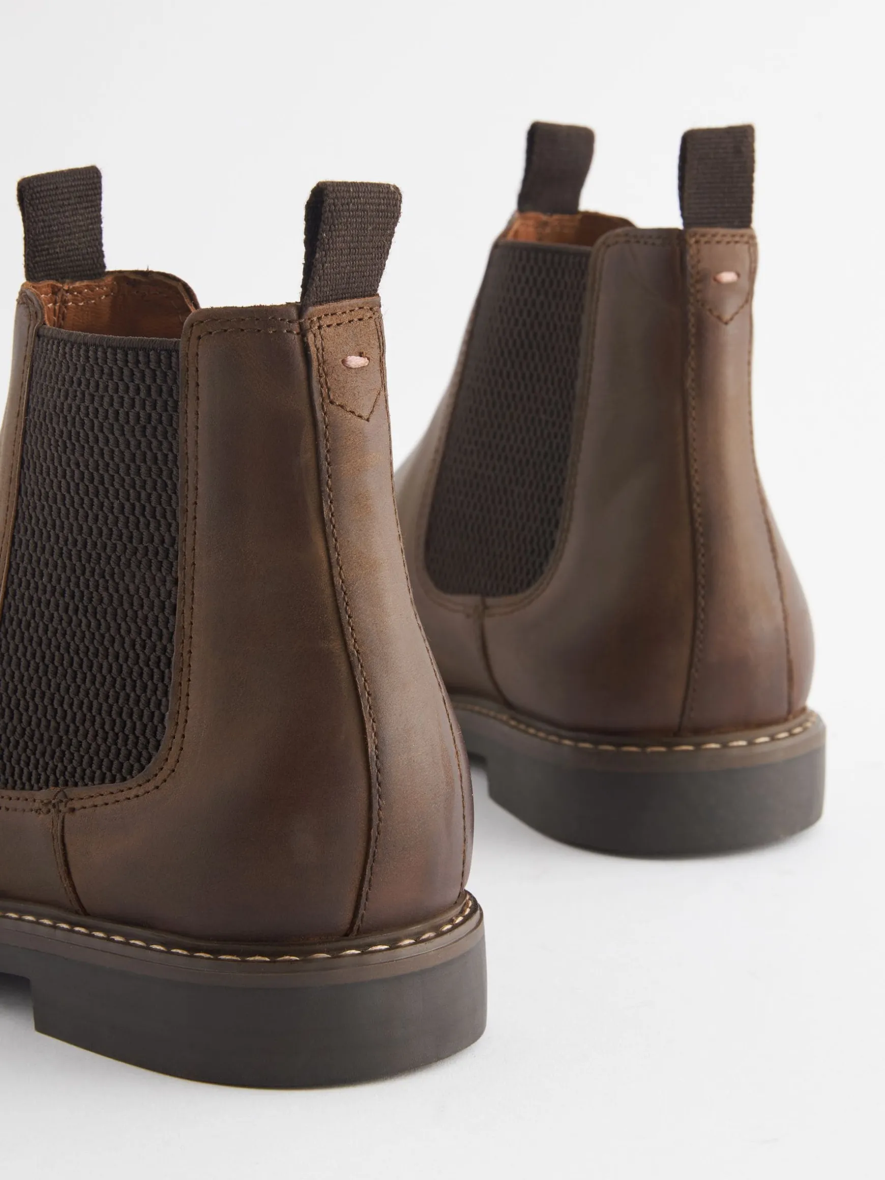 Brown Leather Chelsea Boots