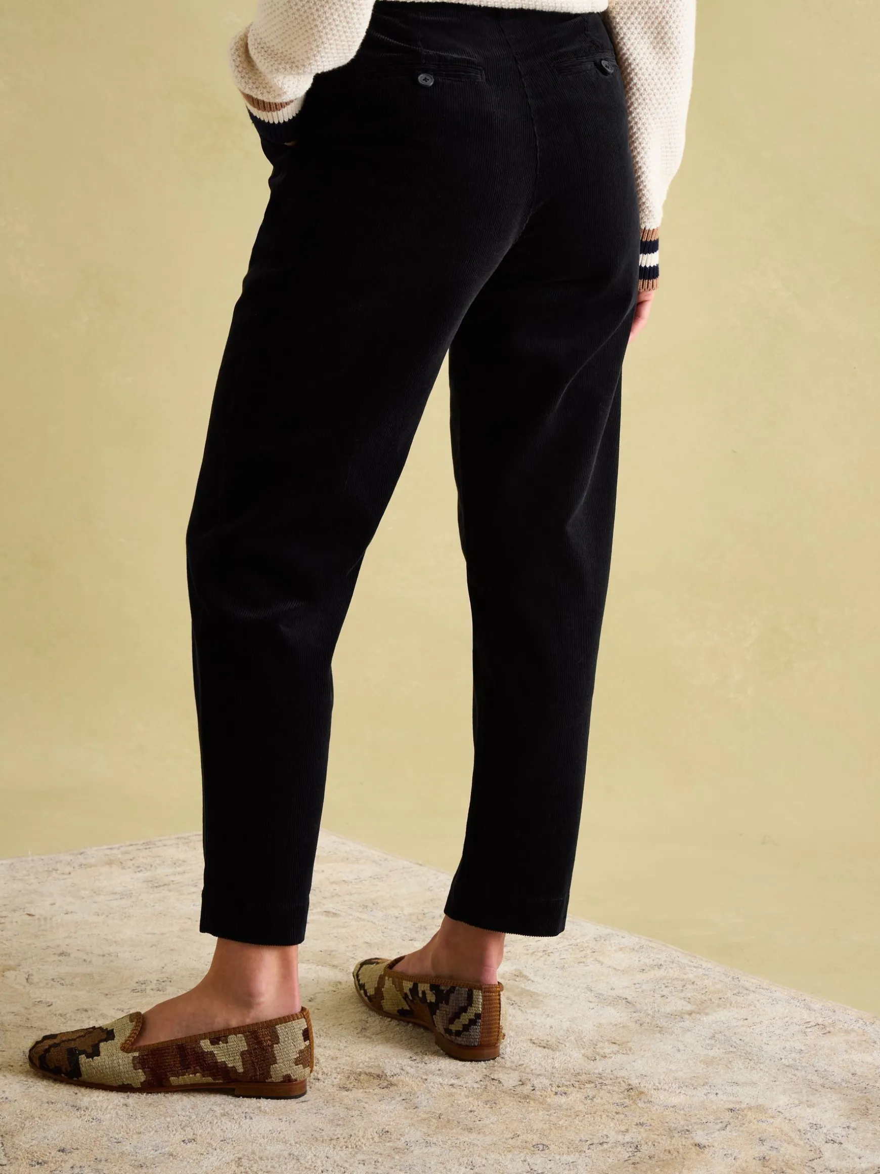 Calla Navy Corduroy Tapered Trousers