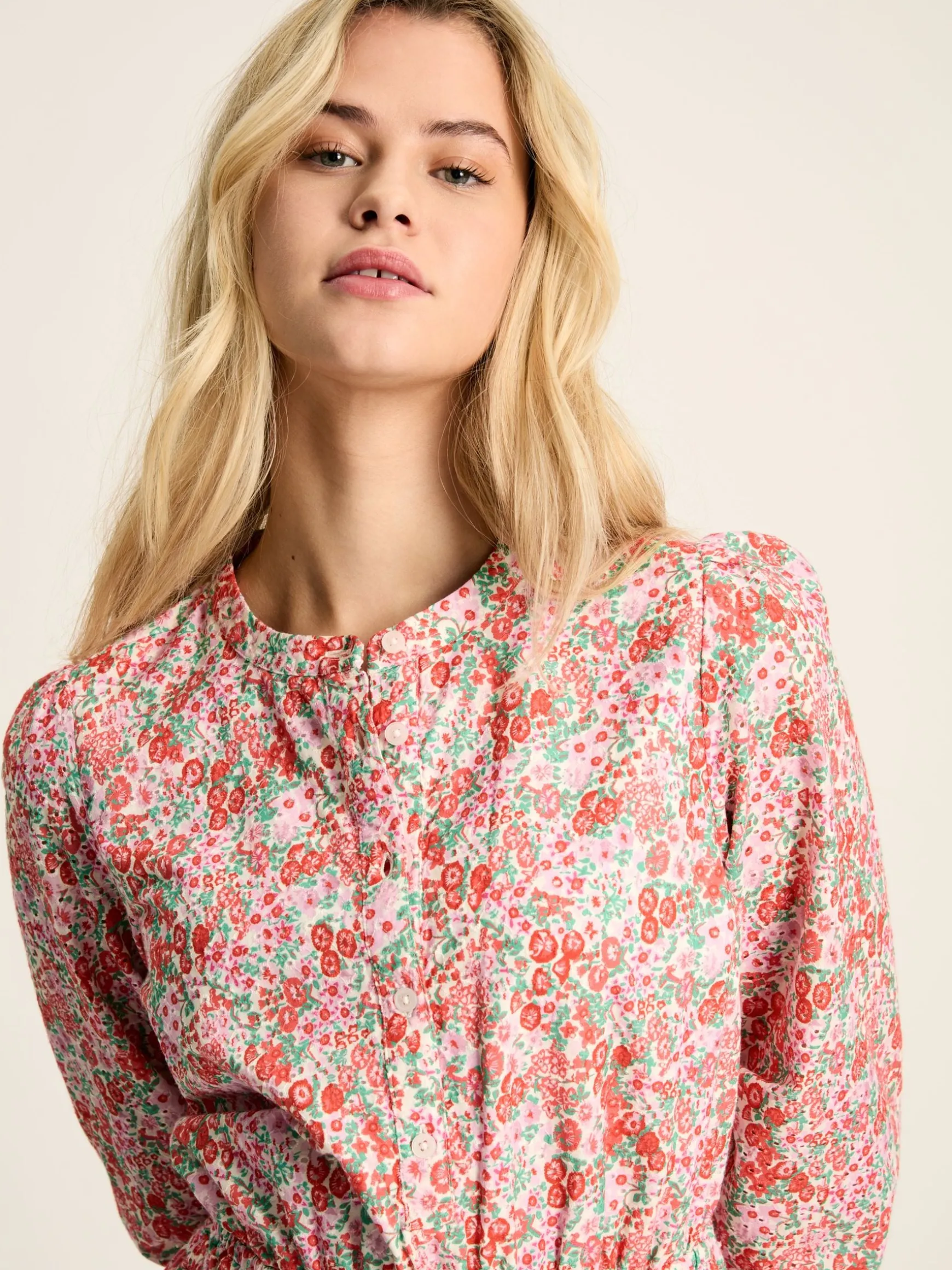 Cassie Pink Broderie Maxi Dress