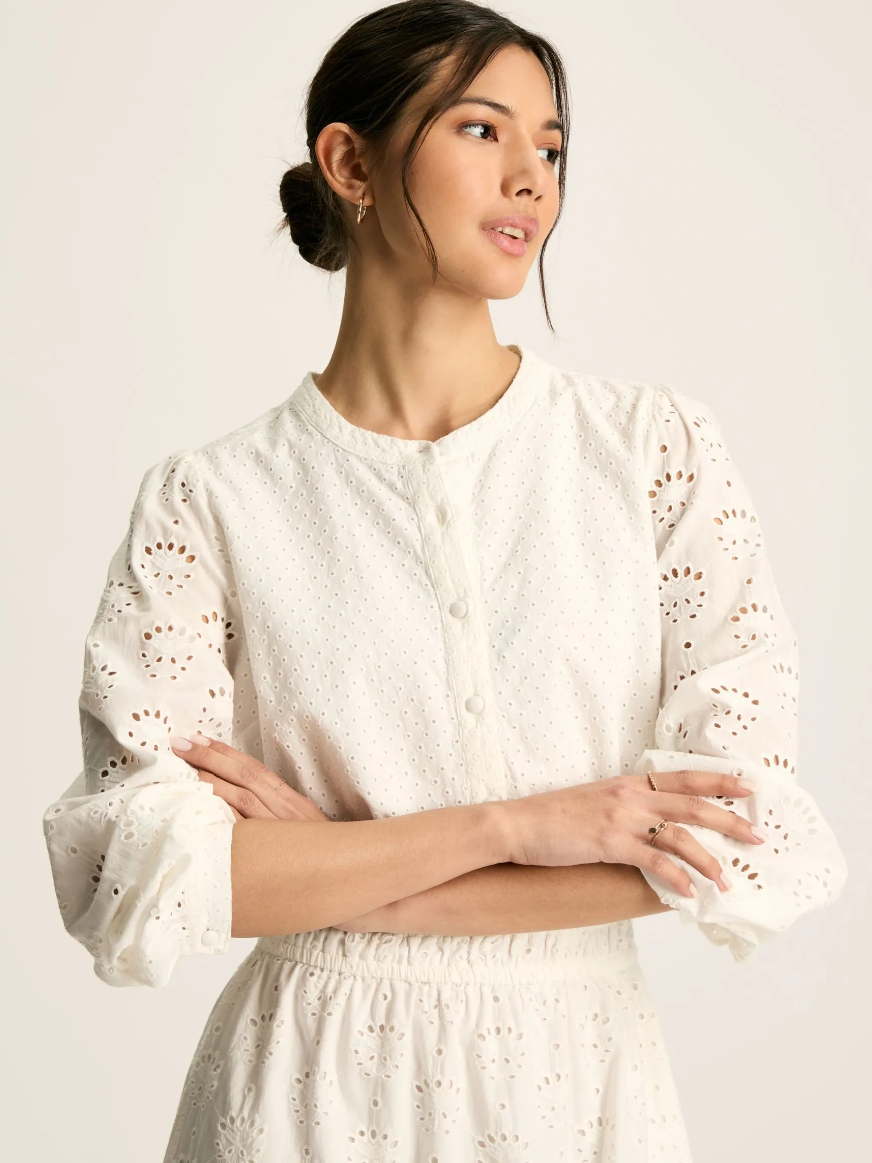 Cassie White Broderie Maxi Dress