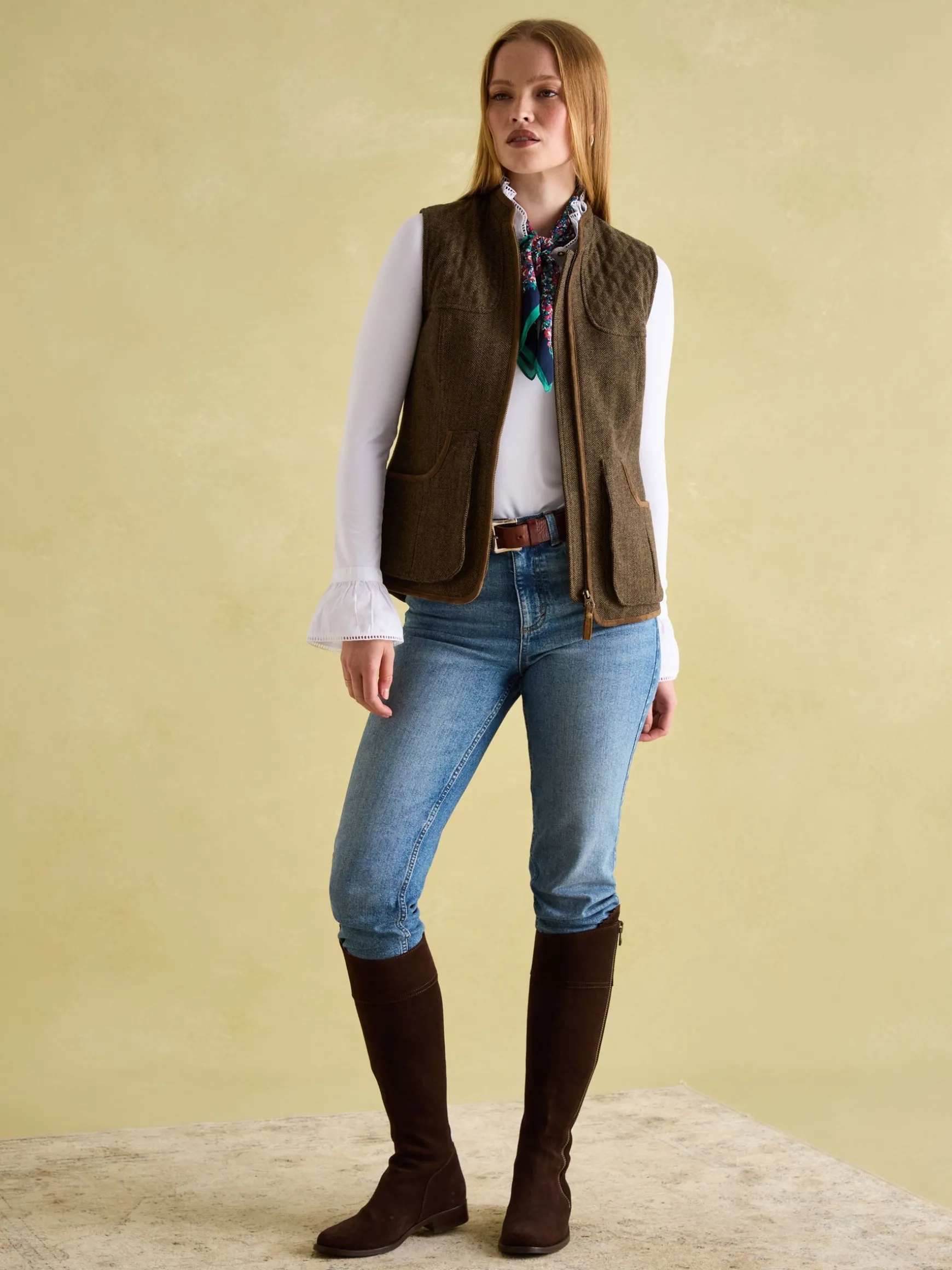 Cawthorne Brown Tweed Gilet