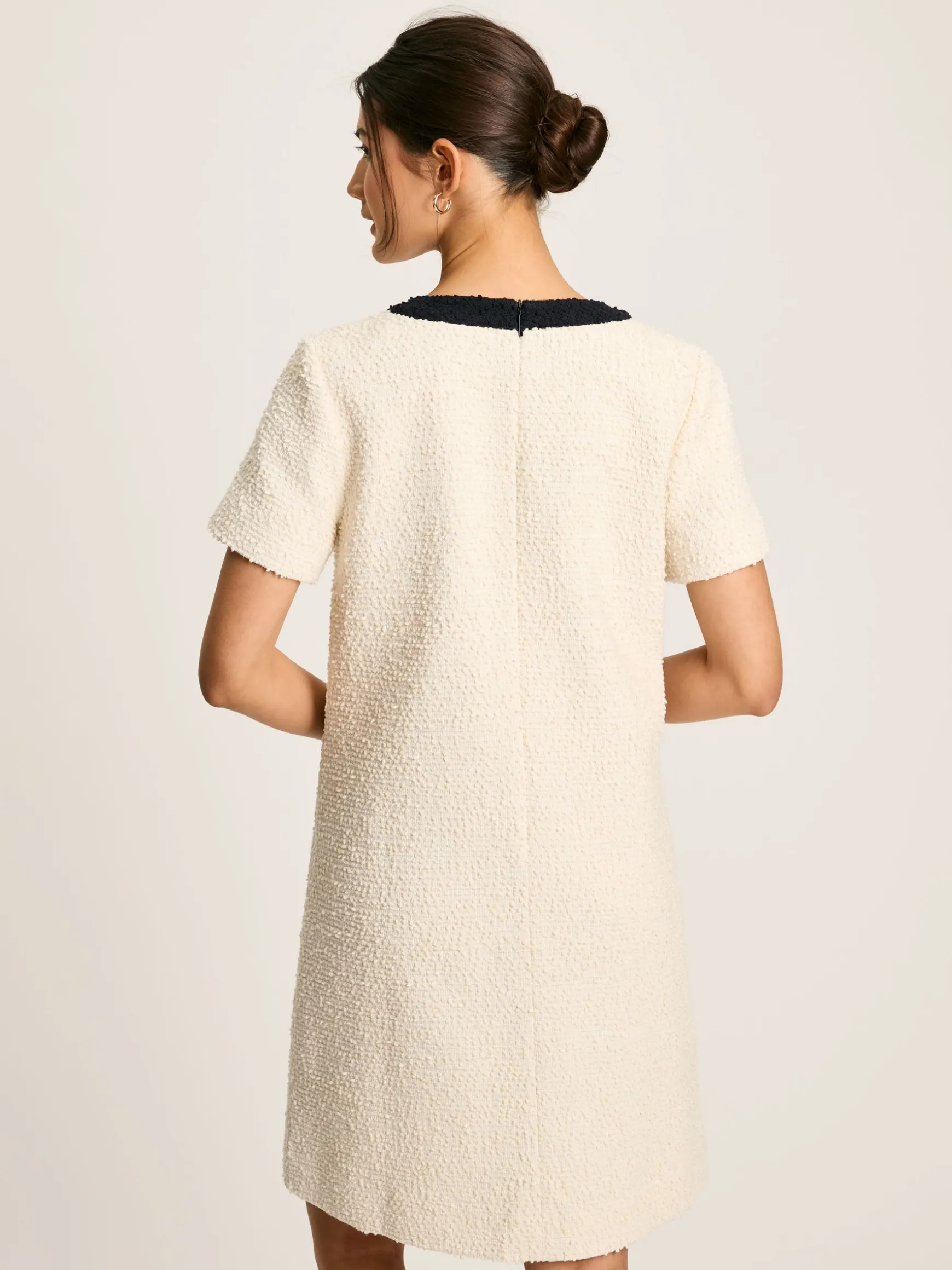 Celeste Cream Mini Boucle Dress