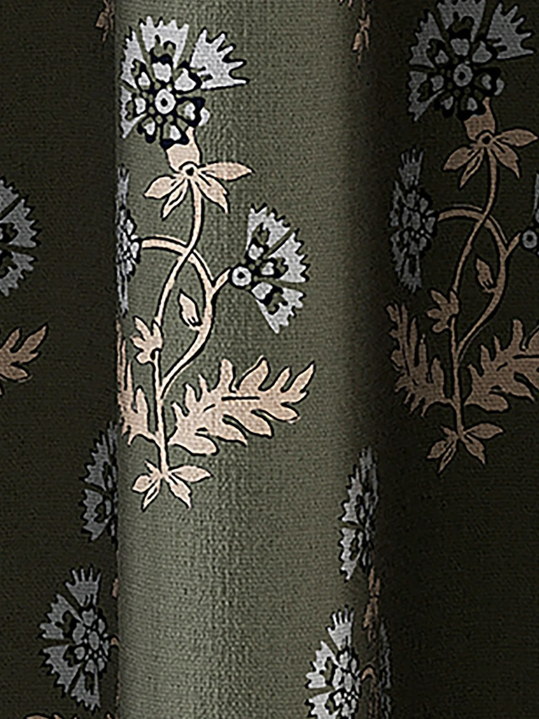 Chamomile Set of 2 Green Blackout Eyelet Curtains