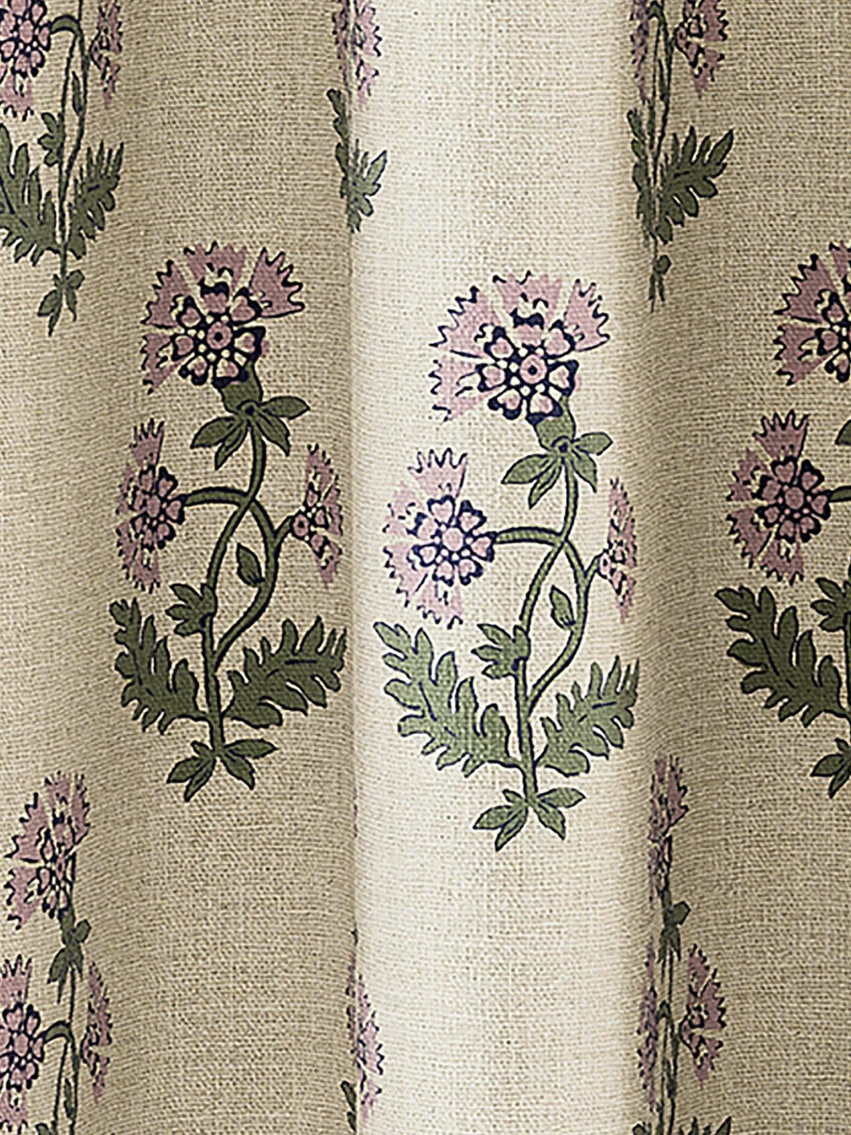 Chamomile Set of 2 Oat Blackout Eyelet Curtains