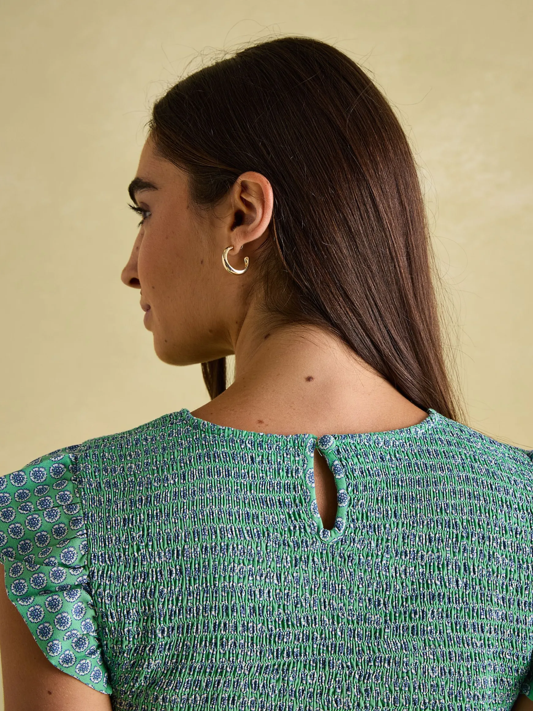 Clover Green Shirred Dress