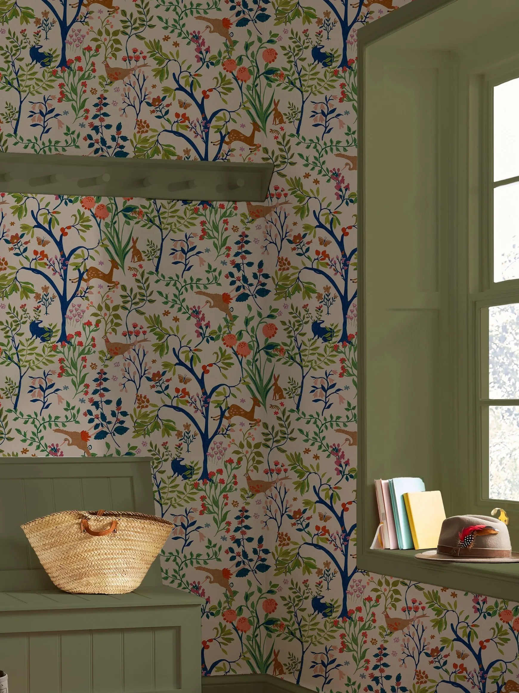 Cream Enchanted Woodland Antique 10M Wallpaper