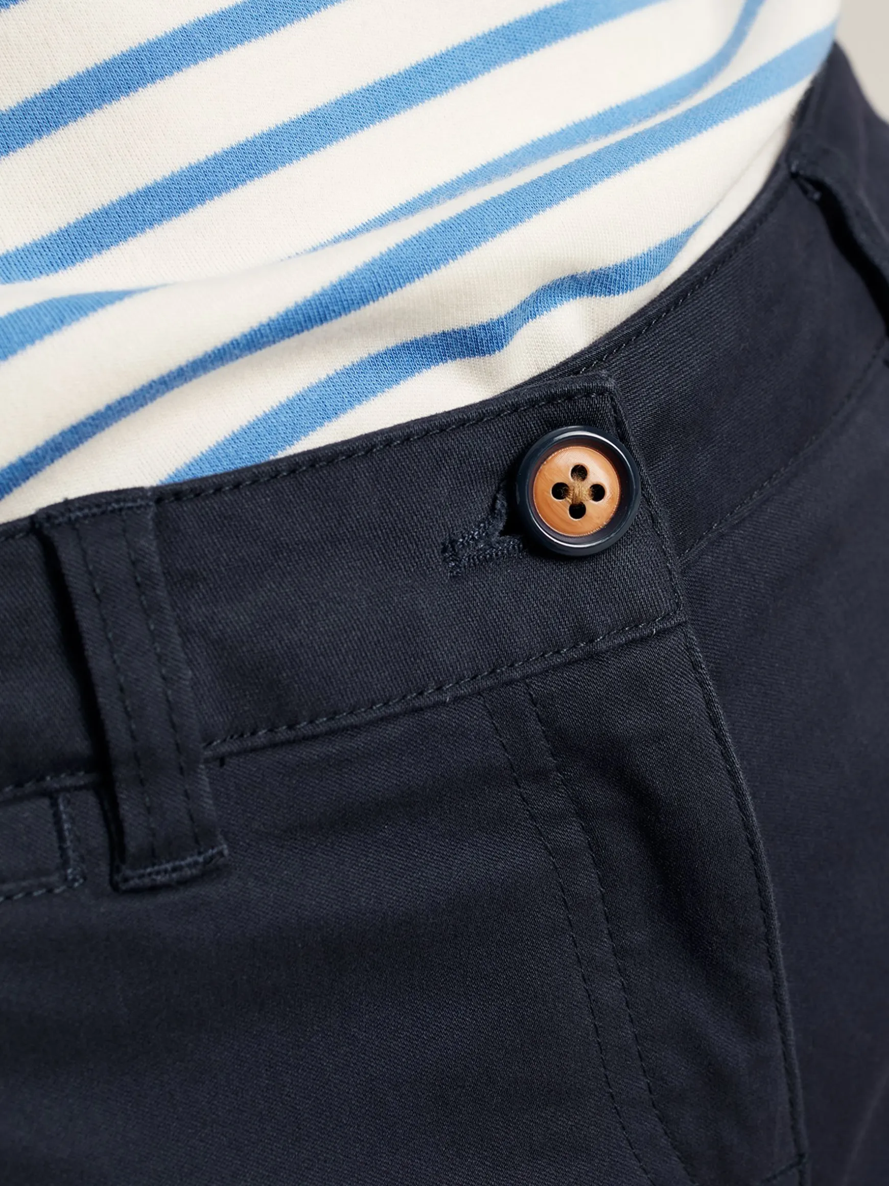 Cruise Blue Mid Thigh Length Chino Shorts