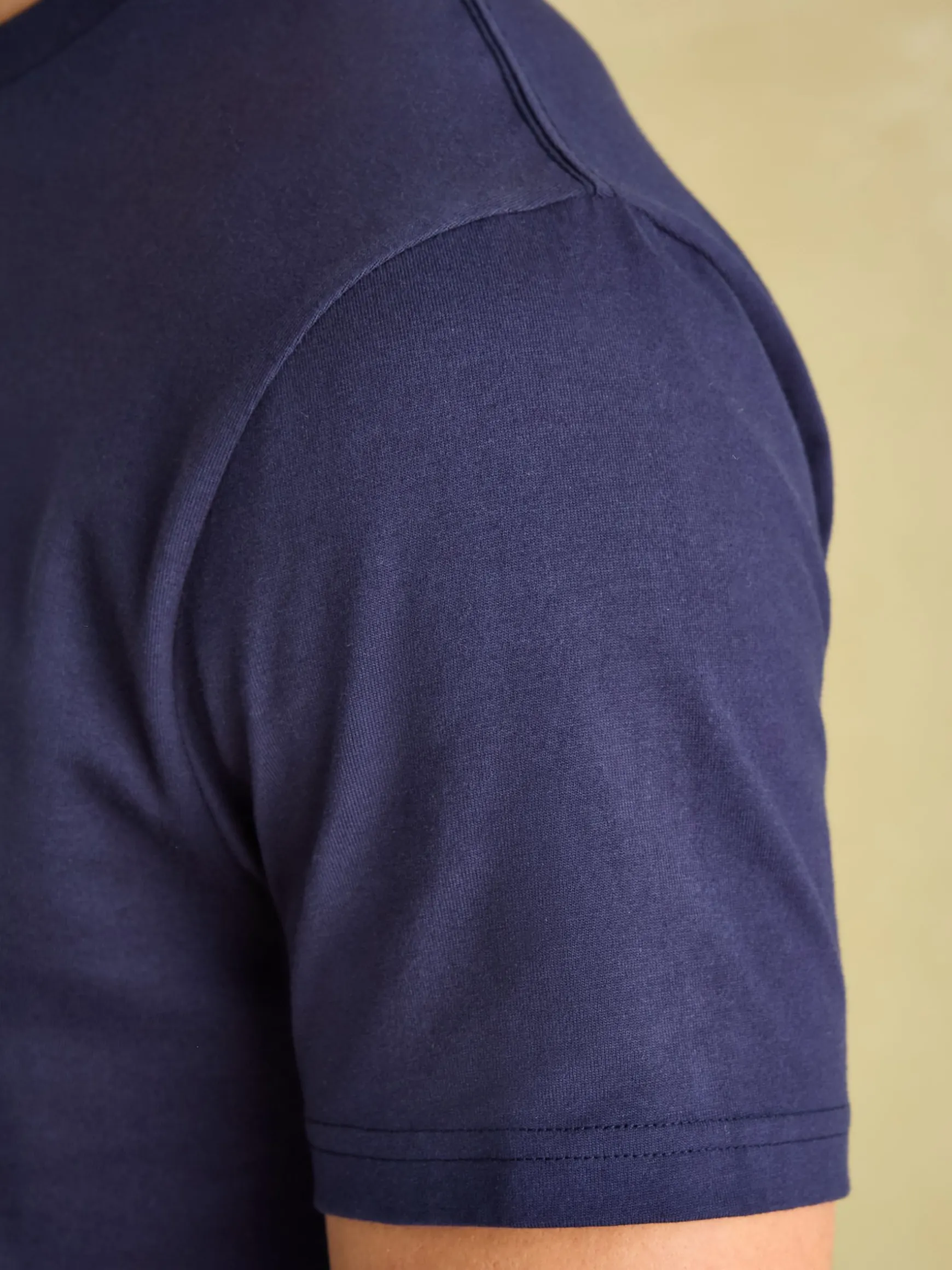 Denton Navy Blue Lightweight Jersey 100% Cotton Crew Neck T-Shirt