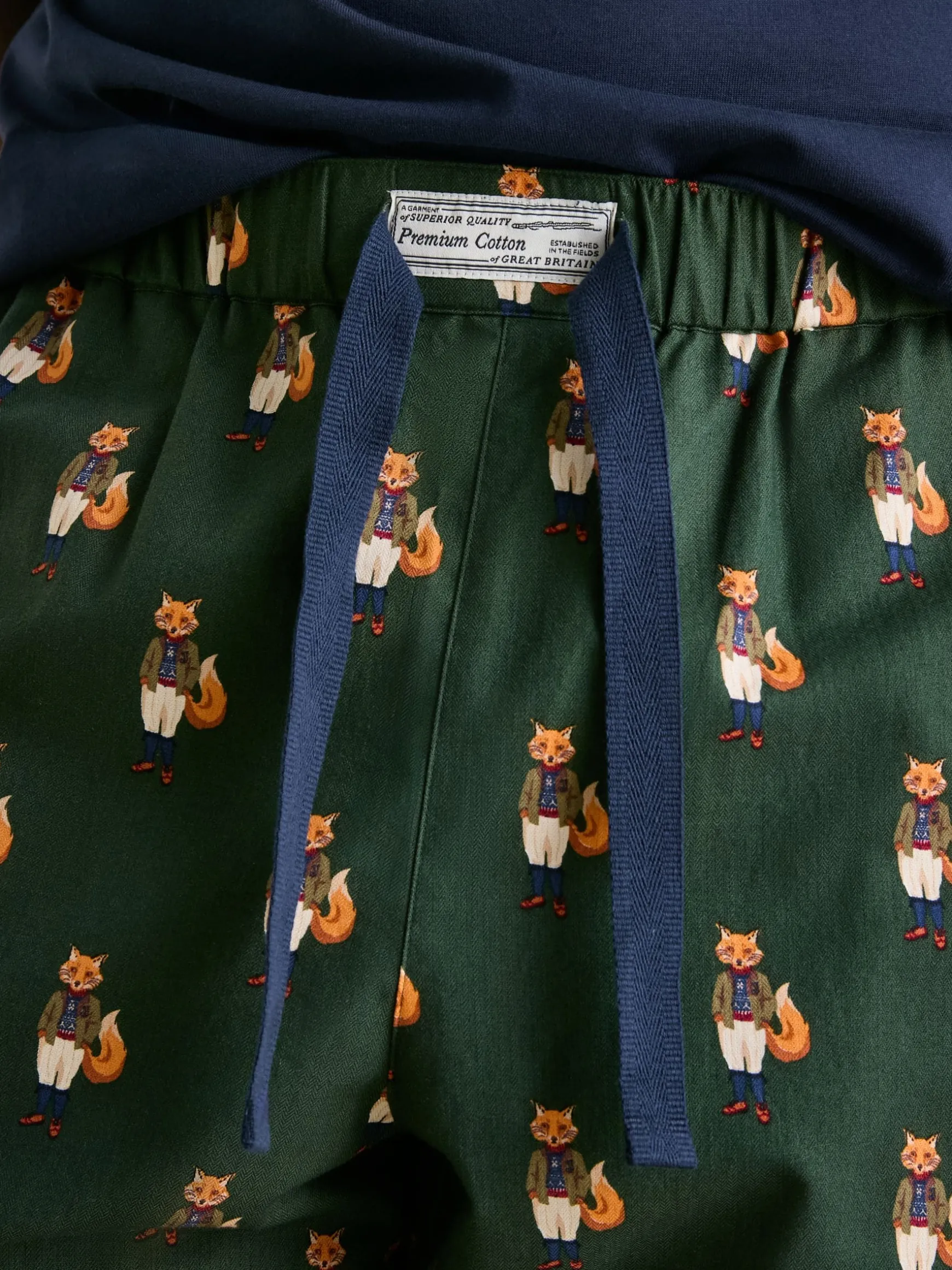 Dozer Green Cotton Pyjama Bottoms