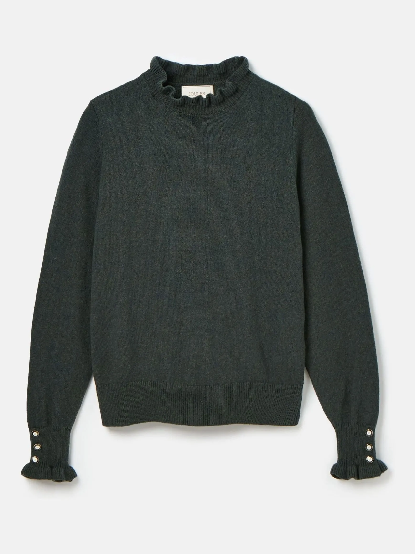Edith Green Frill Neck Jumper