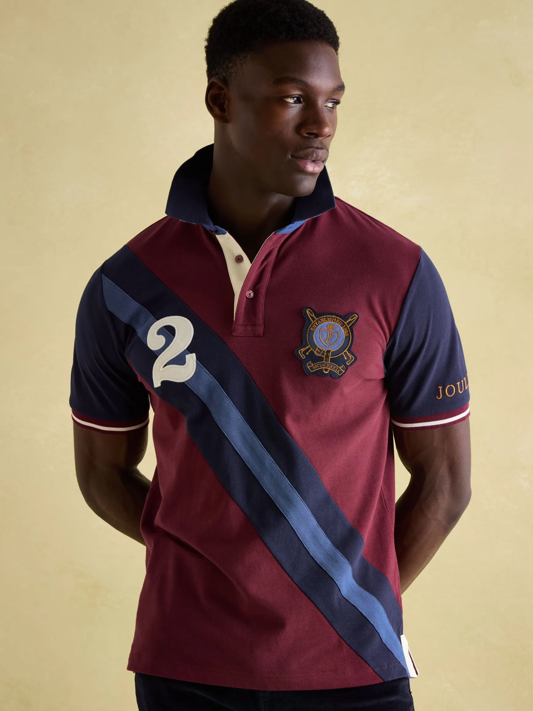 Embellished Burgundy Classic Fit Polo Shirt