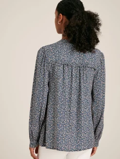 Emsley Blue Floral Long Sleeve Blouse