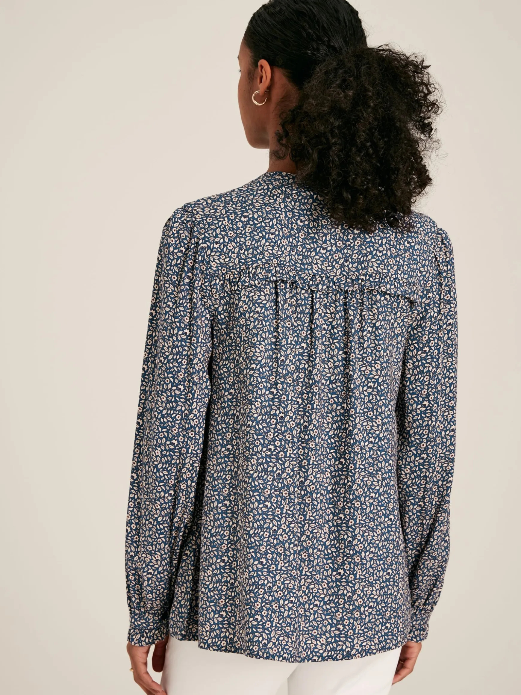 Emsley Blue Floral Long Sleeve Blouse