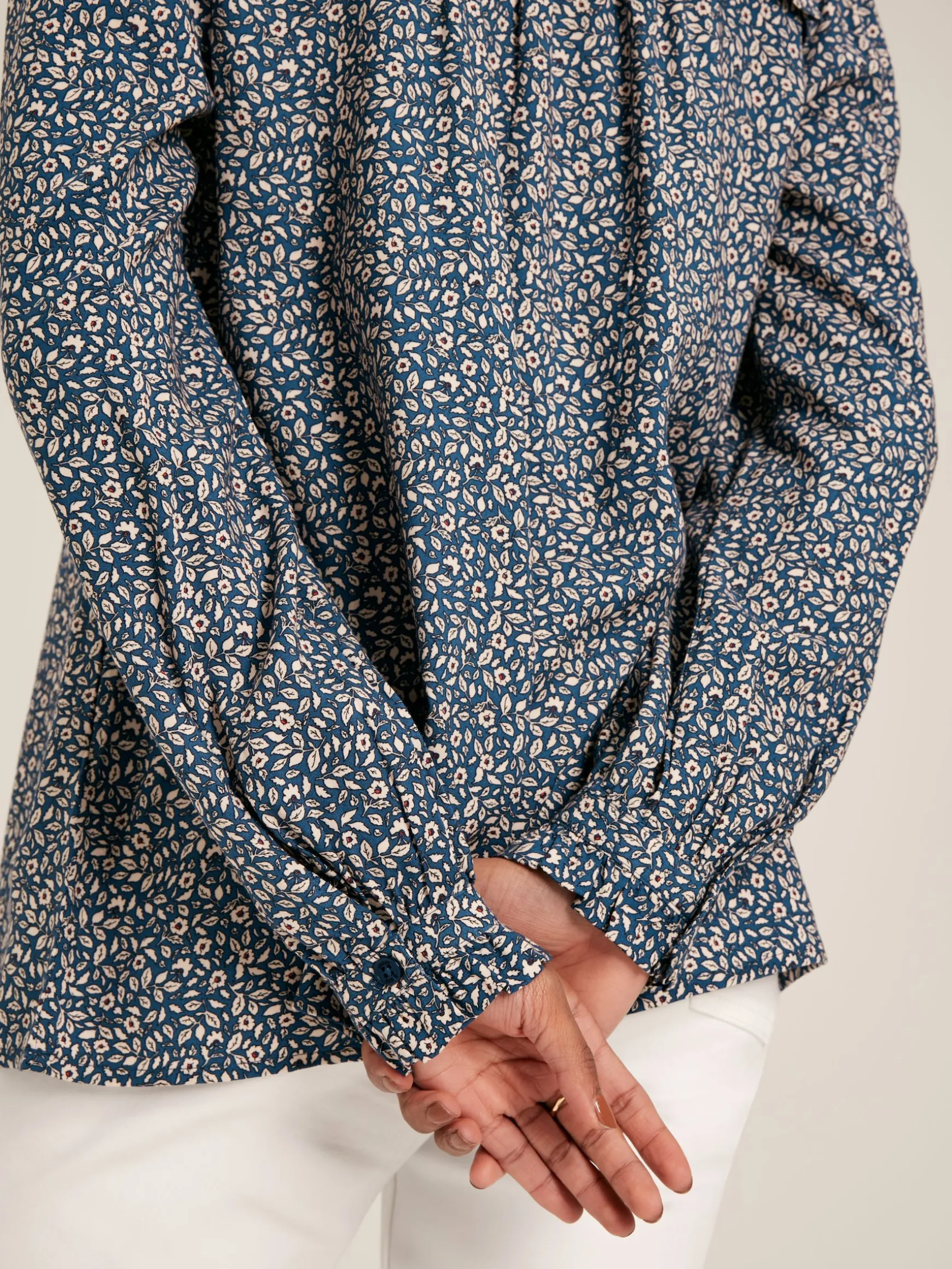 Emsley Blue Floral Long Sleeve Blouse