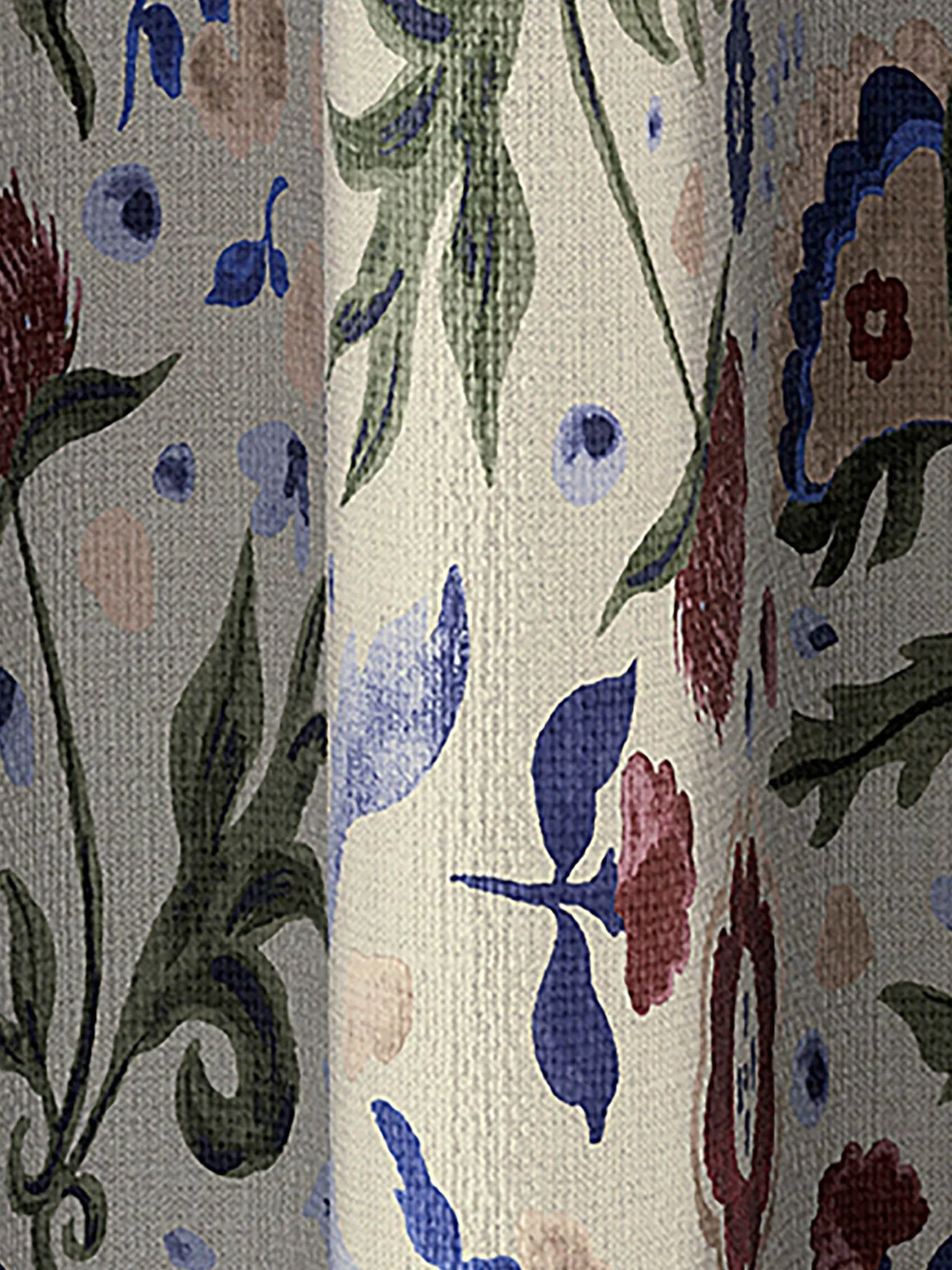 Festival Flowers Set of 2 Cream Multi Blackout Eyelet Curtains