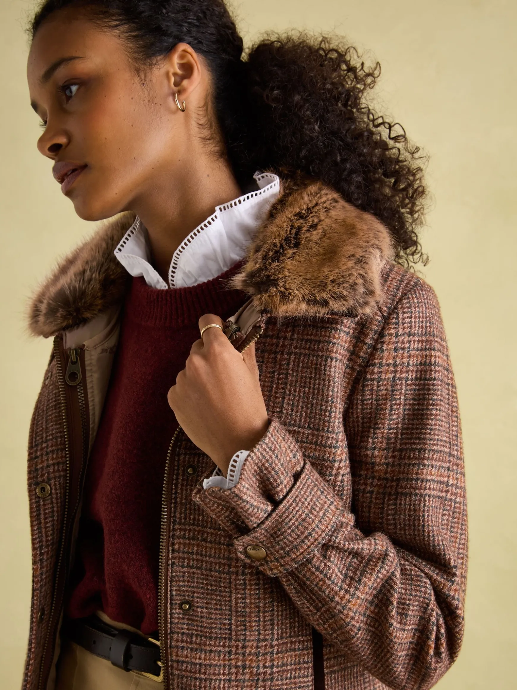 Fieldcoat Luxe Brown Fieldcoat Luxe 3-in-1 Brown Tweed Coat with Removable Quilted Gilet