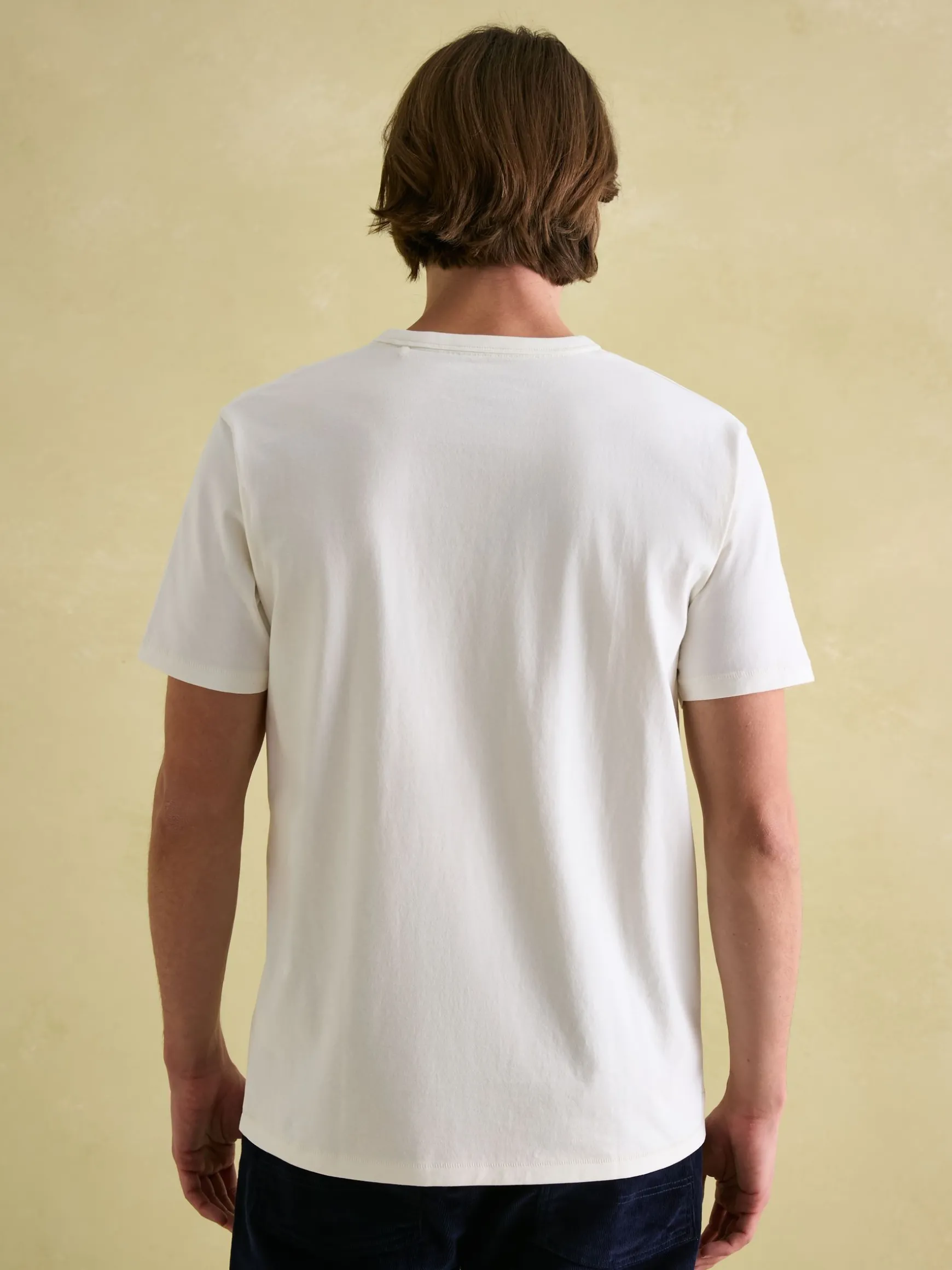Flynn Cream Jersey Crew Neck T-Shirt