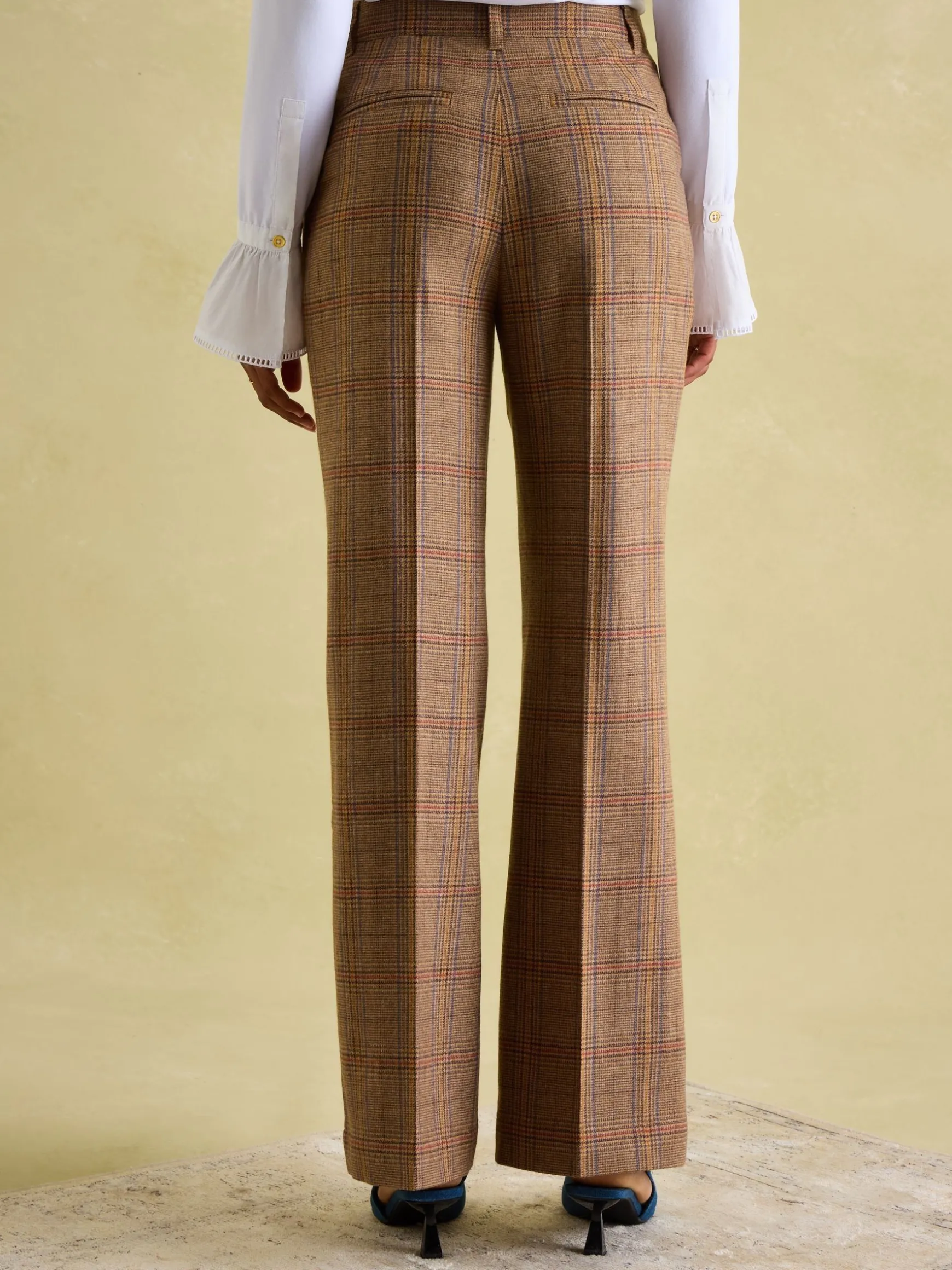 Foxley Check Wide Leg Tweed Trousers