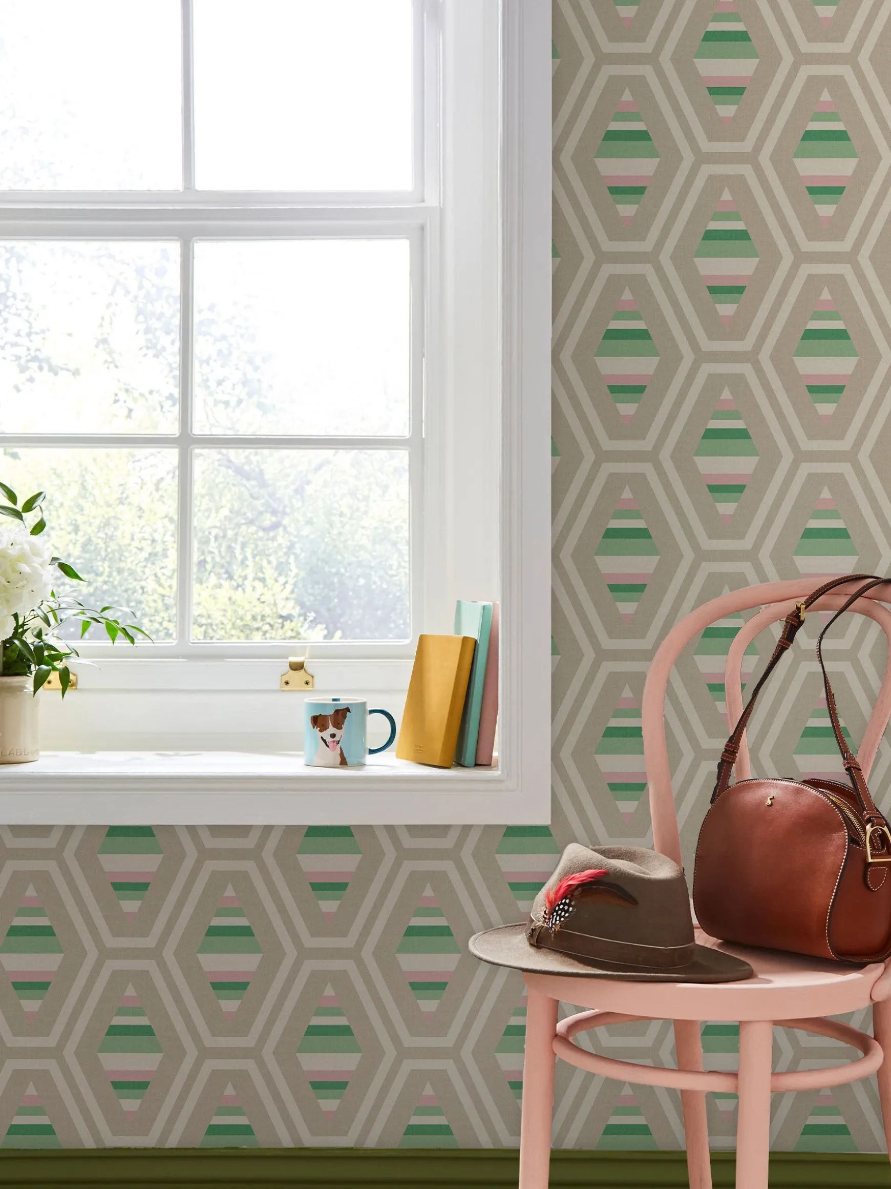 Garden Greens Hallaton Kilim 10M Wallpaper