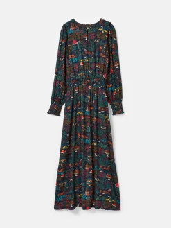 Georgina Navy Elasticated Waist Maxi Dress