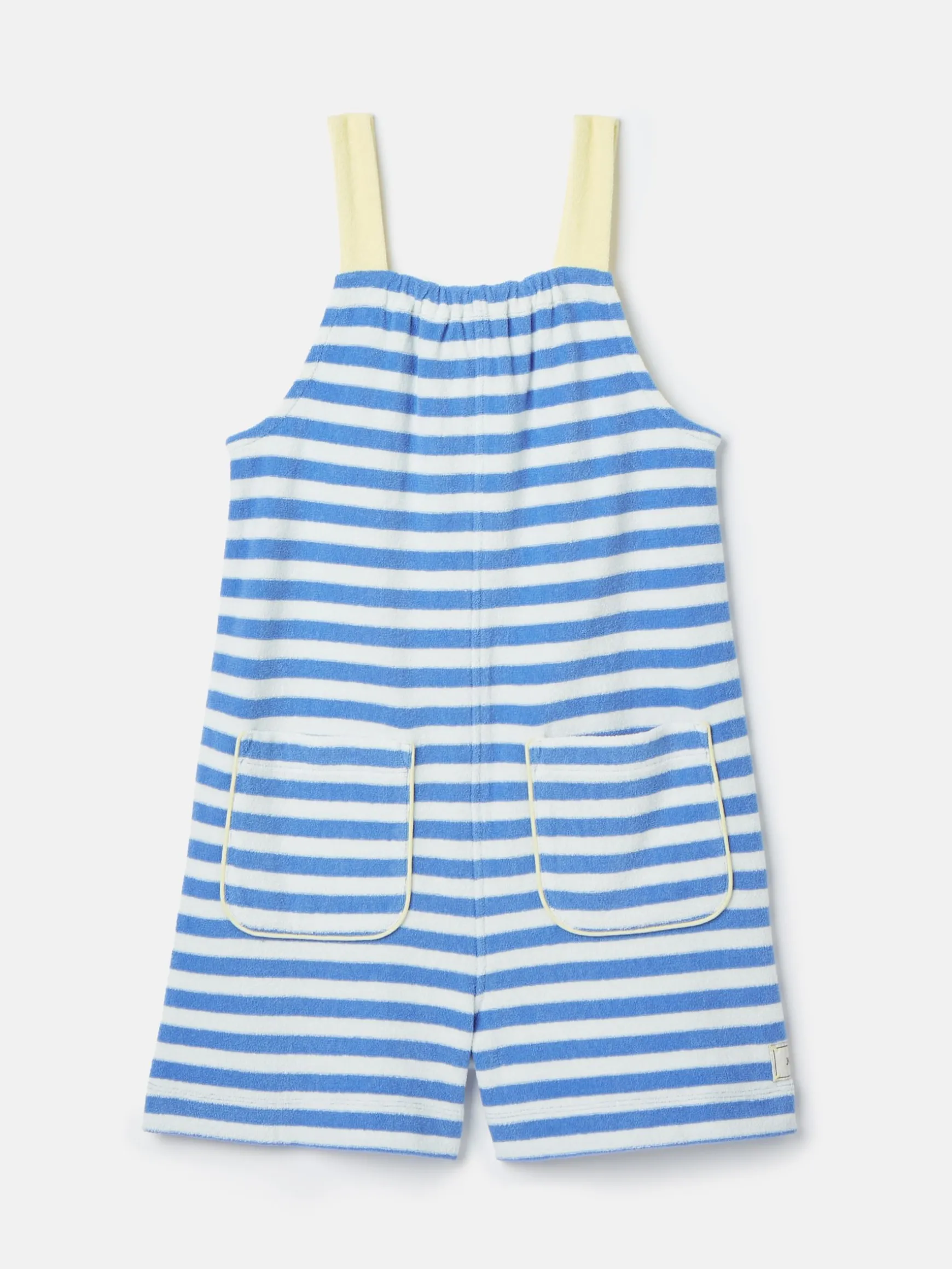Girls' By The Sea Blue Striped Towelling Playsuit
