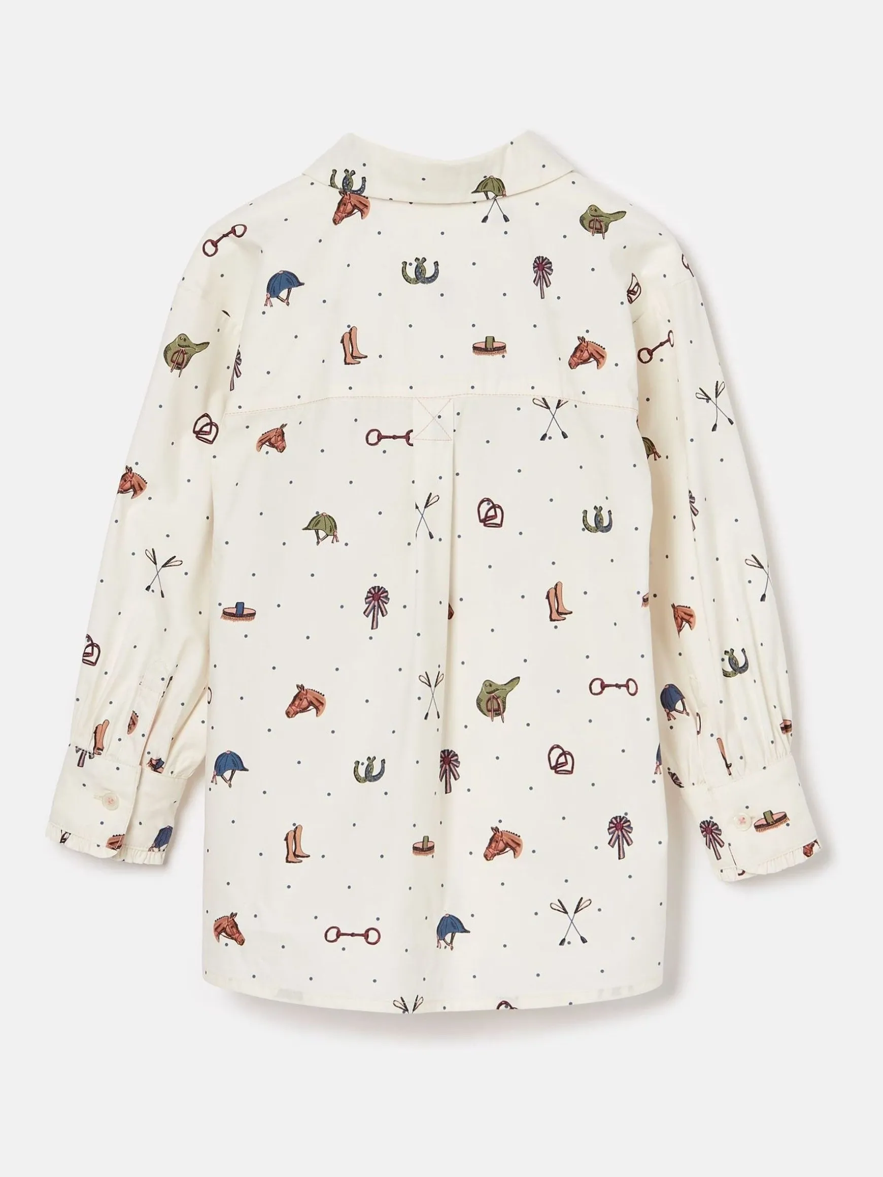 Girls' Liliana Cream Print Pop Over Blouse