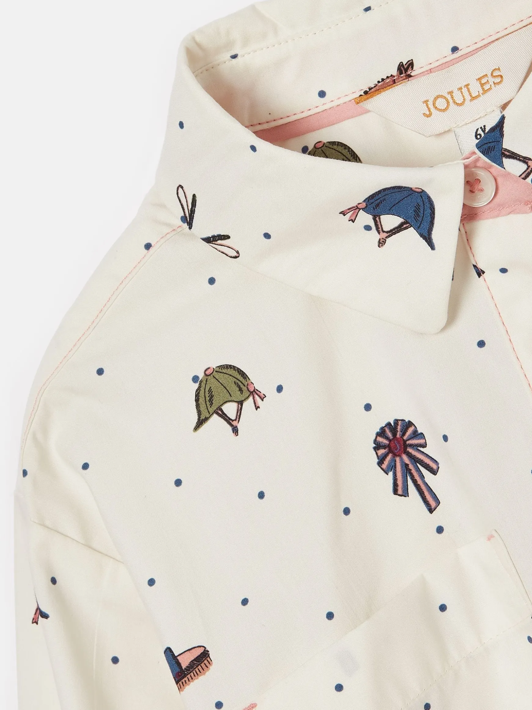 Girls' Liliana Cream Print Pop Over Blouse