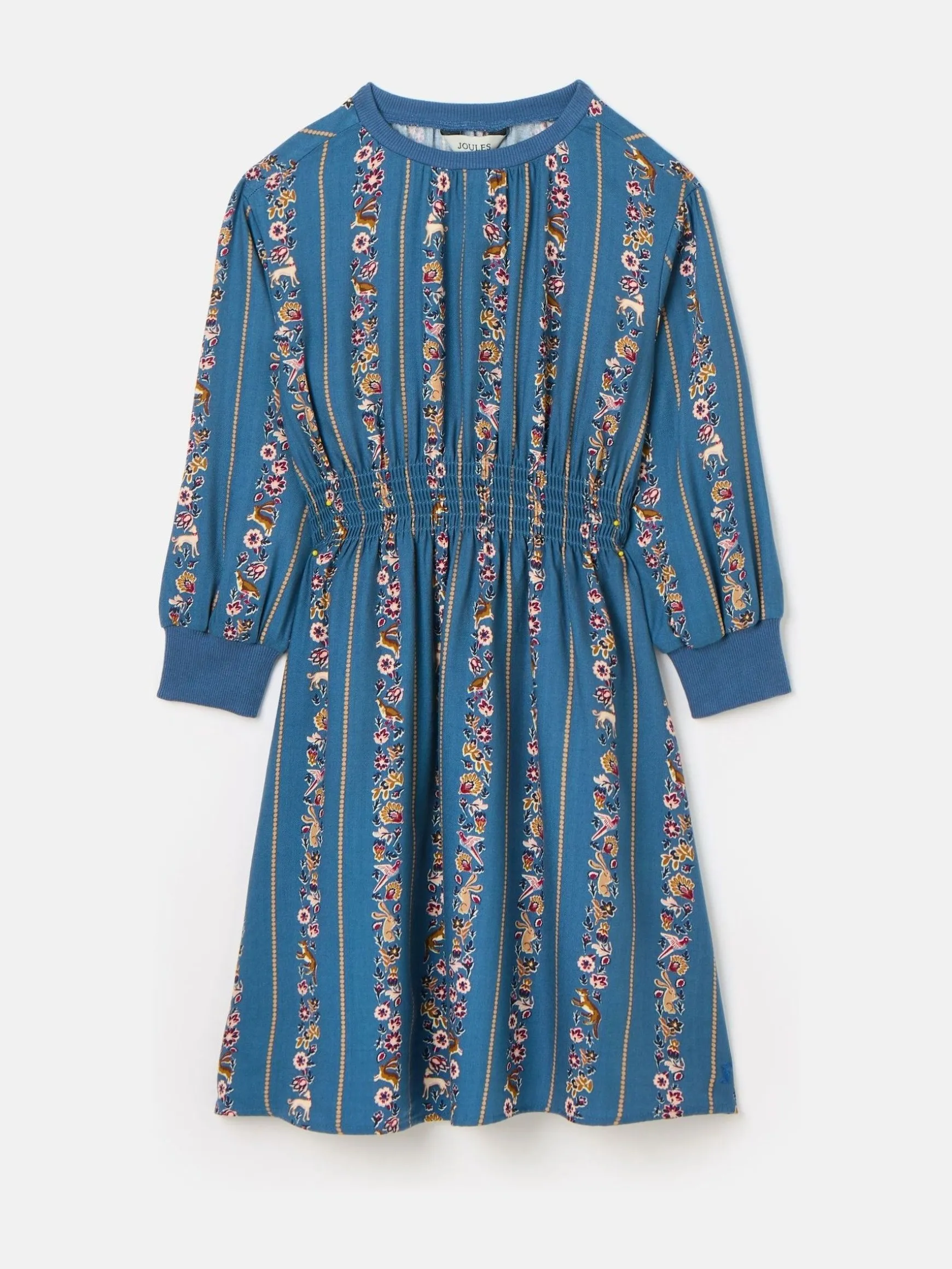 Girls' Odelia Blue Animals Print Printed Dress