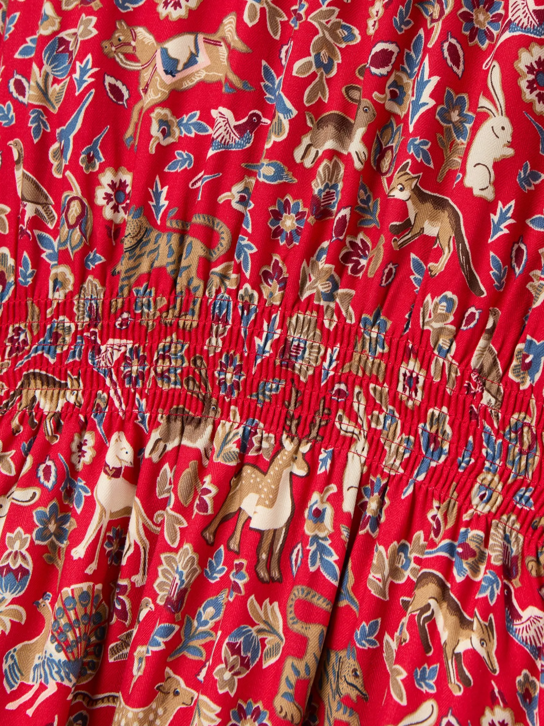 Girls' Odelia Red Animals Printed Dress