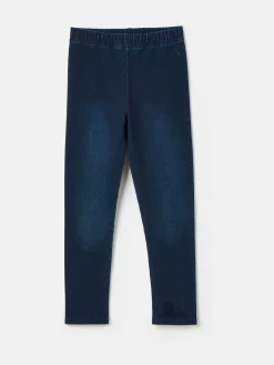 Girls' Trot Denim Dark Wash Jersey Denim Jodphur-Style Leggings