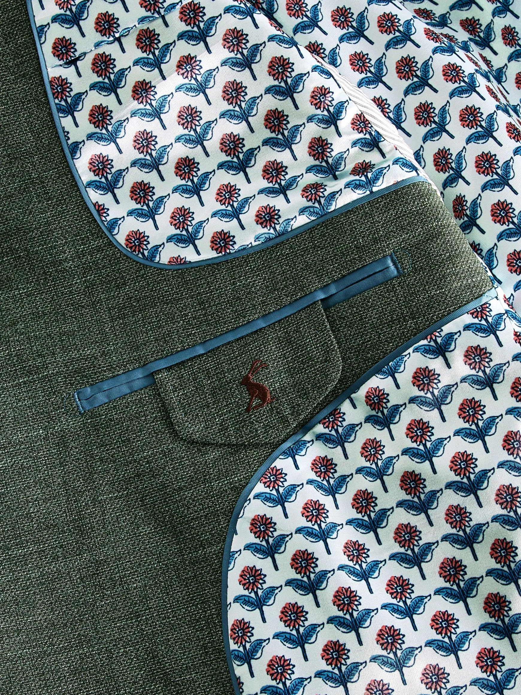 Green Slim Textured Suit Jacket