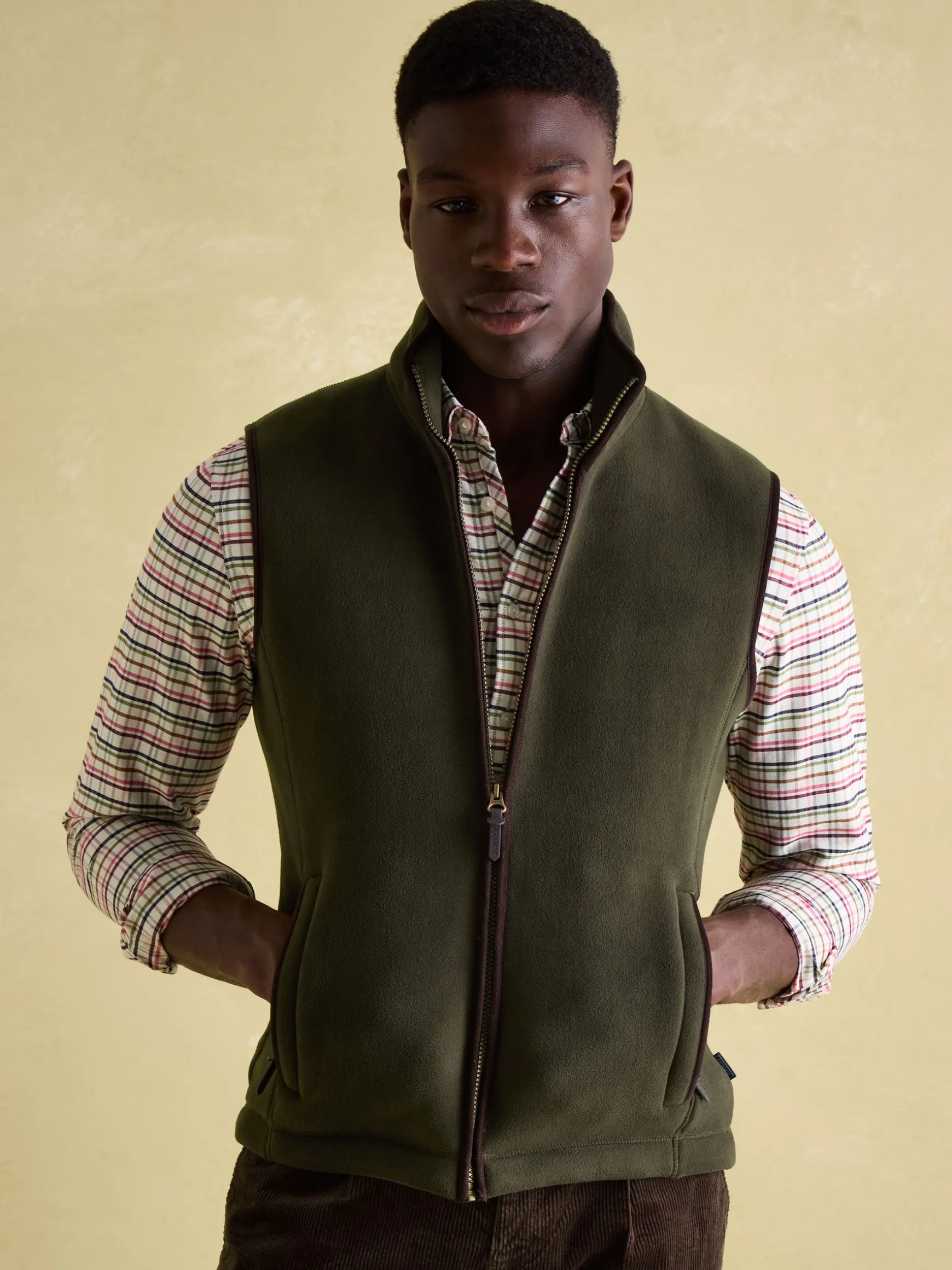 Greenfield Green Full Zip Fleece Gilet