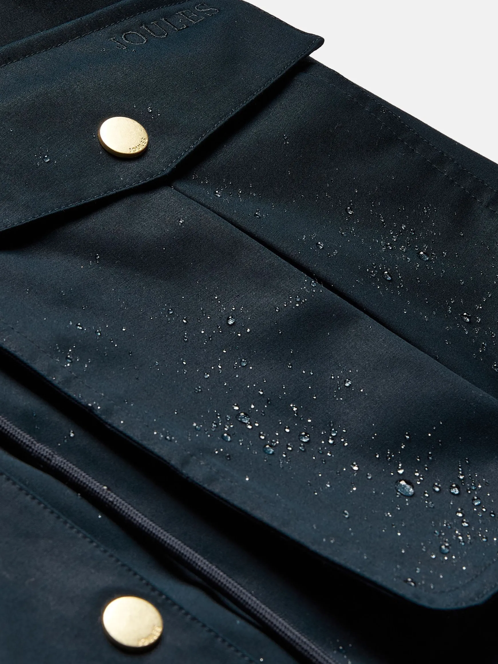 Harpsden Navy Blue Waterproof Long Raincoat with Hood
