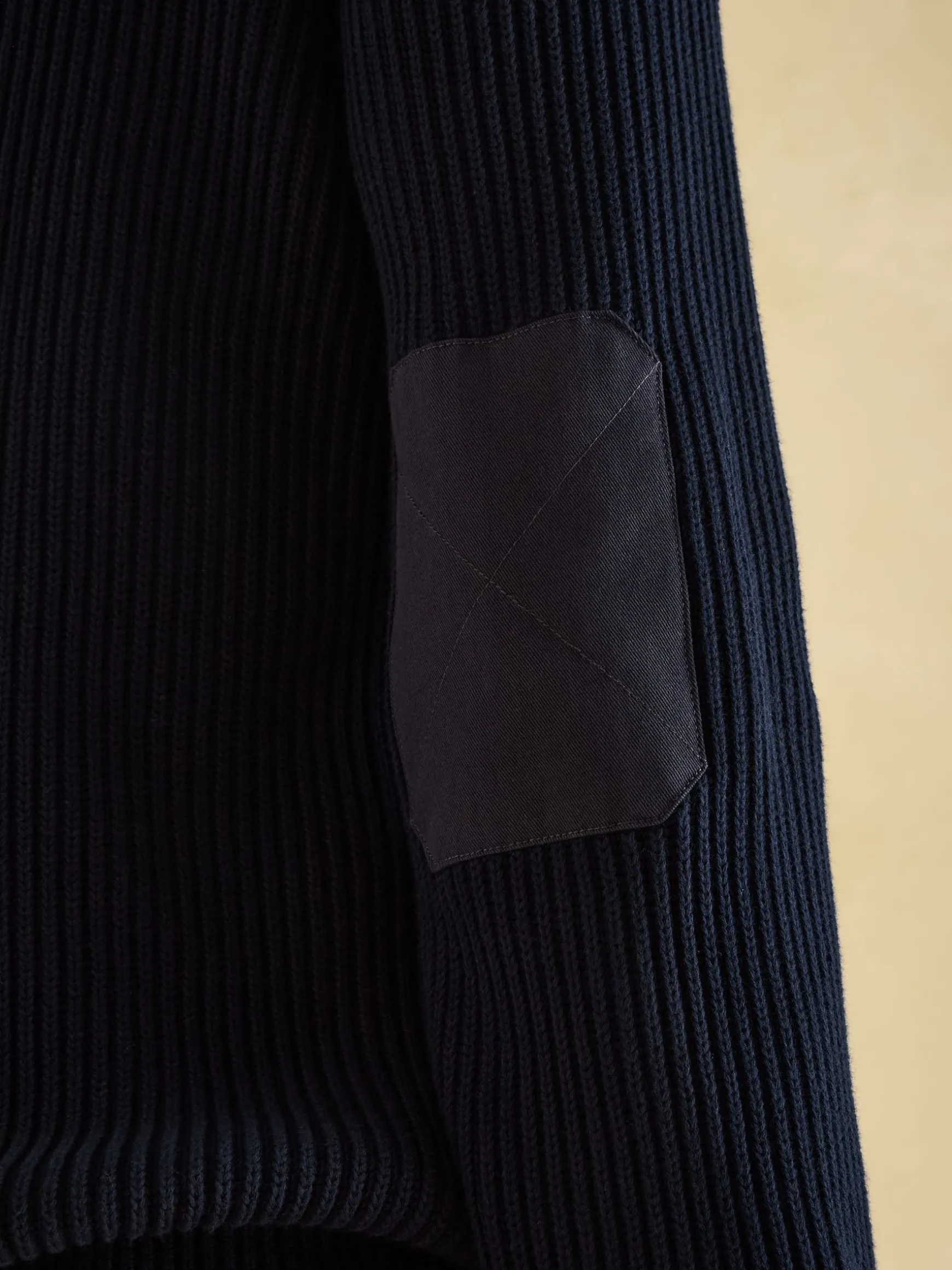 Hatfield Navy Jumper with Woven Patch Detailing