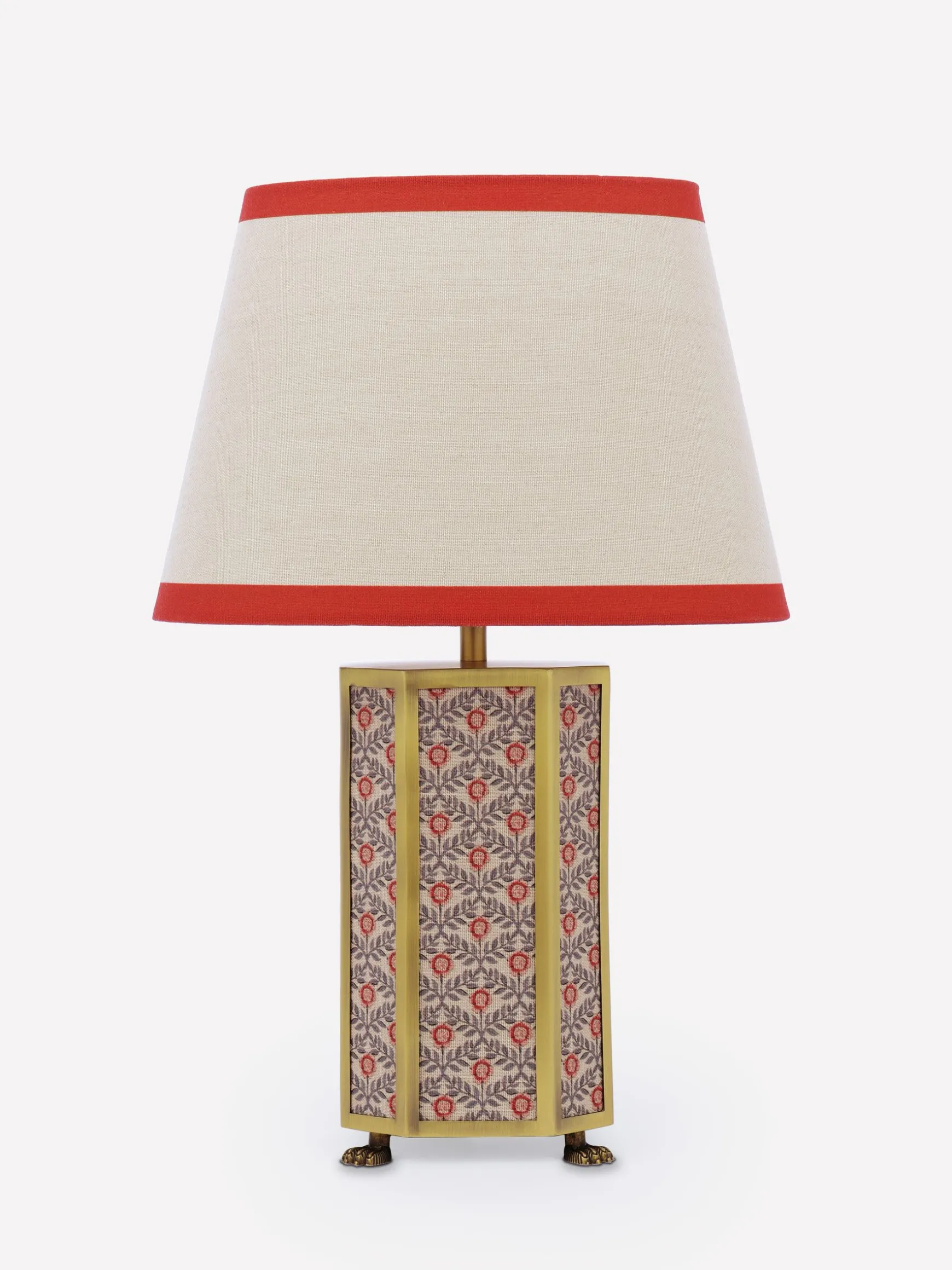 Helmingham Floral Print Claw Foot Table Lamp
