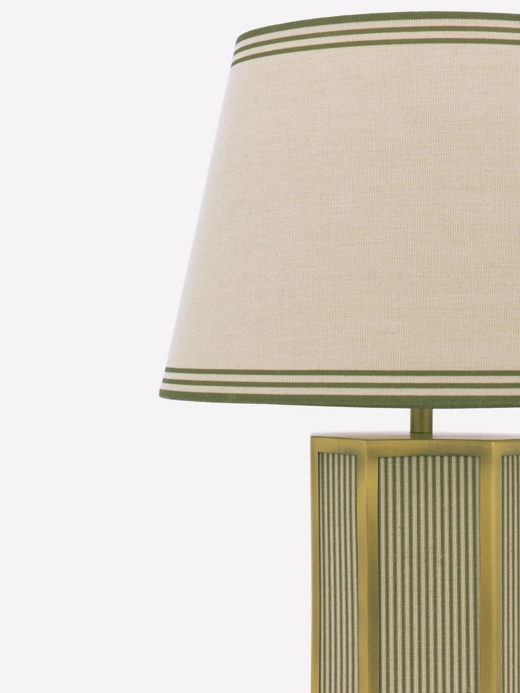 Helmingham Green Stripe Claw Foot Table Lamp