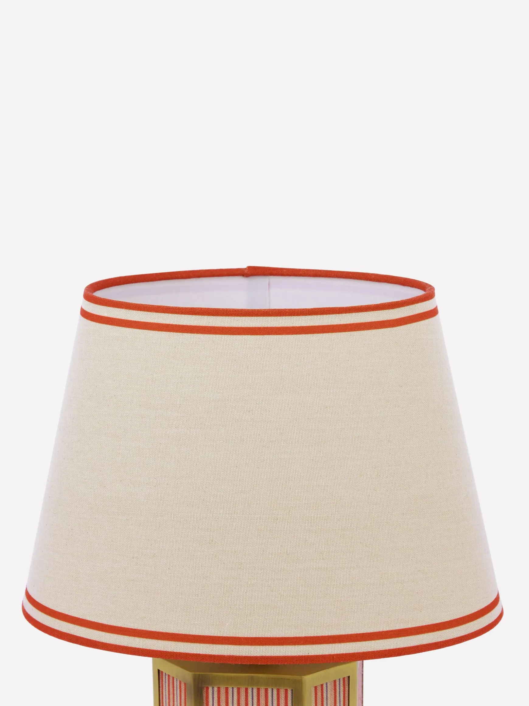 Helmingham Red Stripe Claw Foot Table Lamp