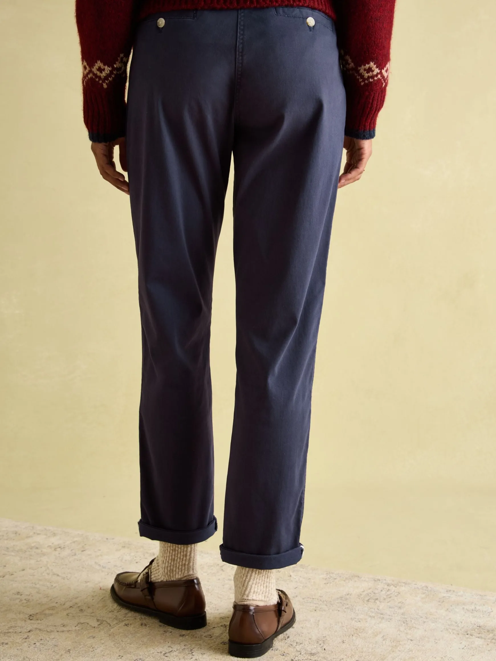 Hesford Navy Blue Chino Trousers